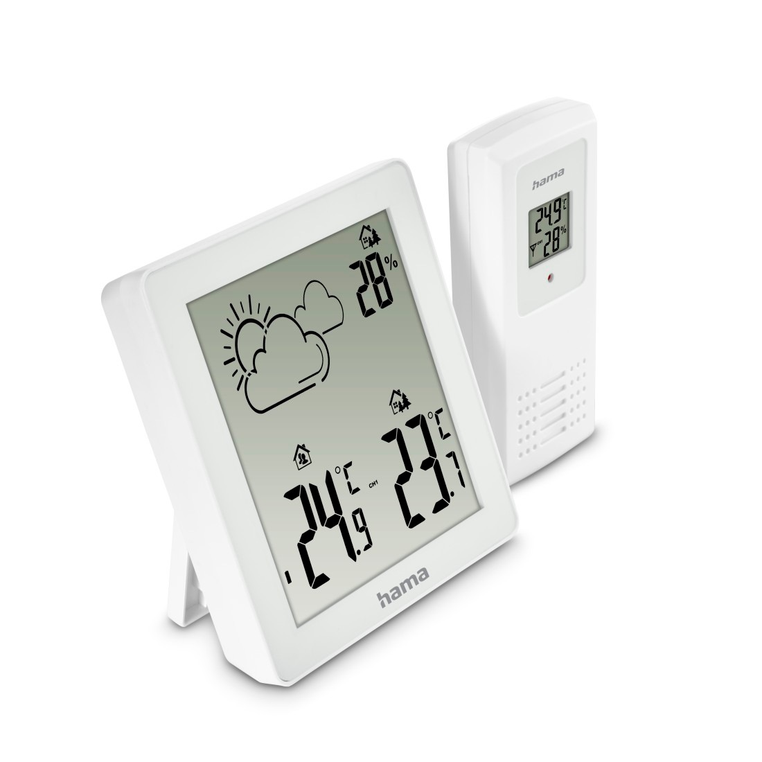 HAMA Kinder Wetterstation "Wetterstation "Zakynthos" mit Außensensor, Innen-/Außentemperatur", weiß, Wetterstationen, Wettervorhersage, Thermometer,
