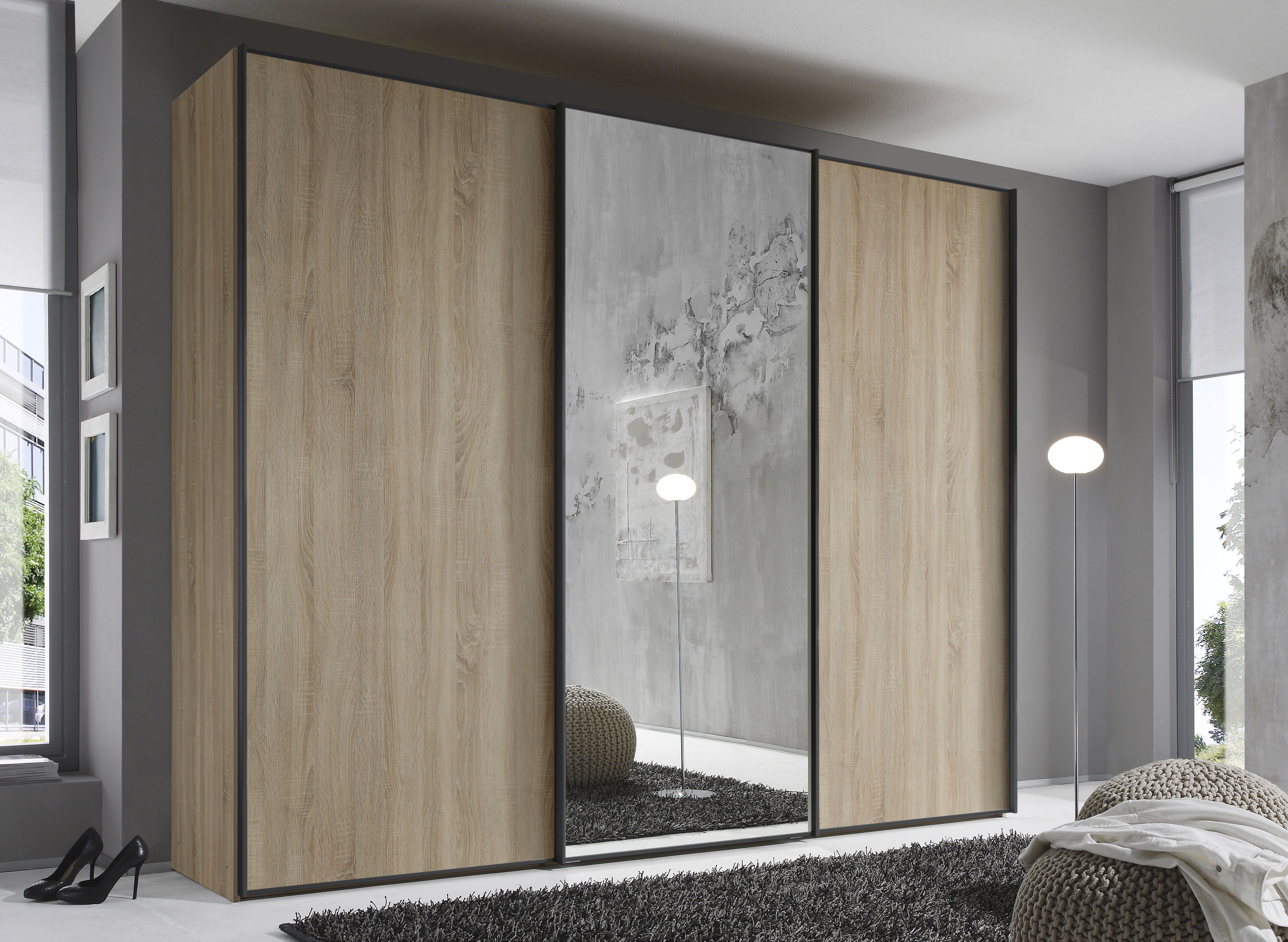 STAUD Schwebetürenschrank "Sinfonie Plus, edles Design in hochwertiger Qualität, Made in Germany" Mit Spiegeltür und vier verschiedenen Ausstattungsvarianten