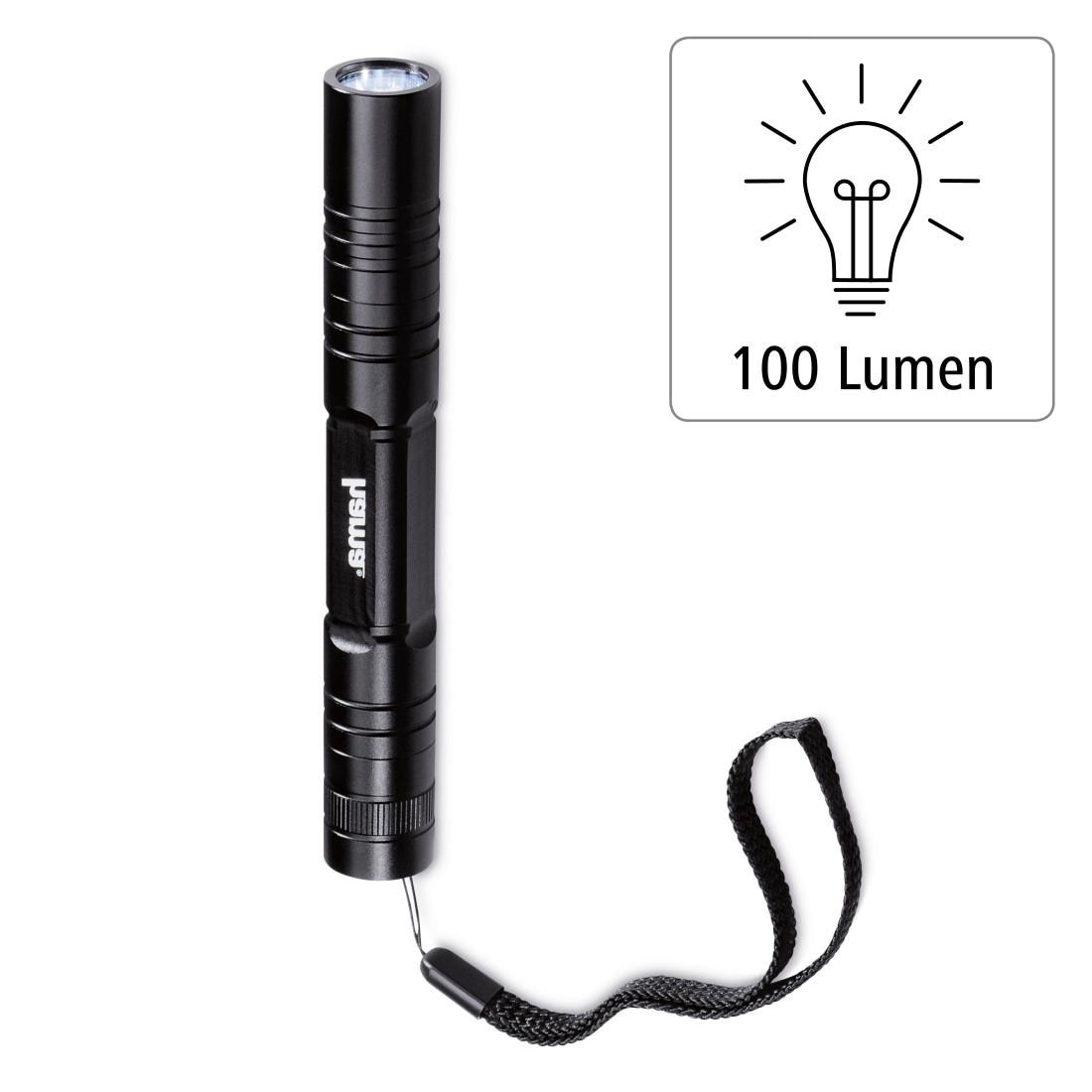 Hama LED Taschenlampe Mignon Schwarz 2 - »LED-Taschenlampe 100 Lumen: AA Anzahl Taschenlampe«, | R-147\