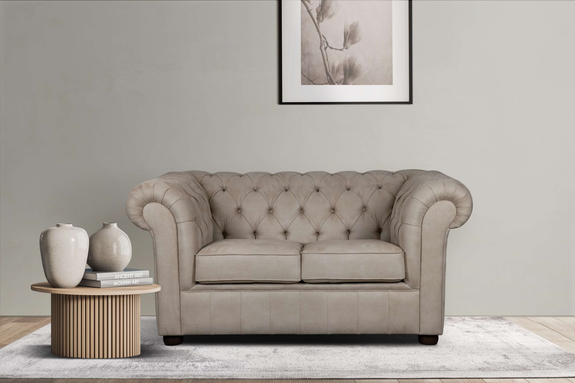 Home affaire 2-Sitzer "CHARENTE, Chesterfield-Sofa, Wellenfederung, Maße: B günstig online kaufen