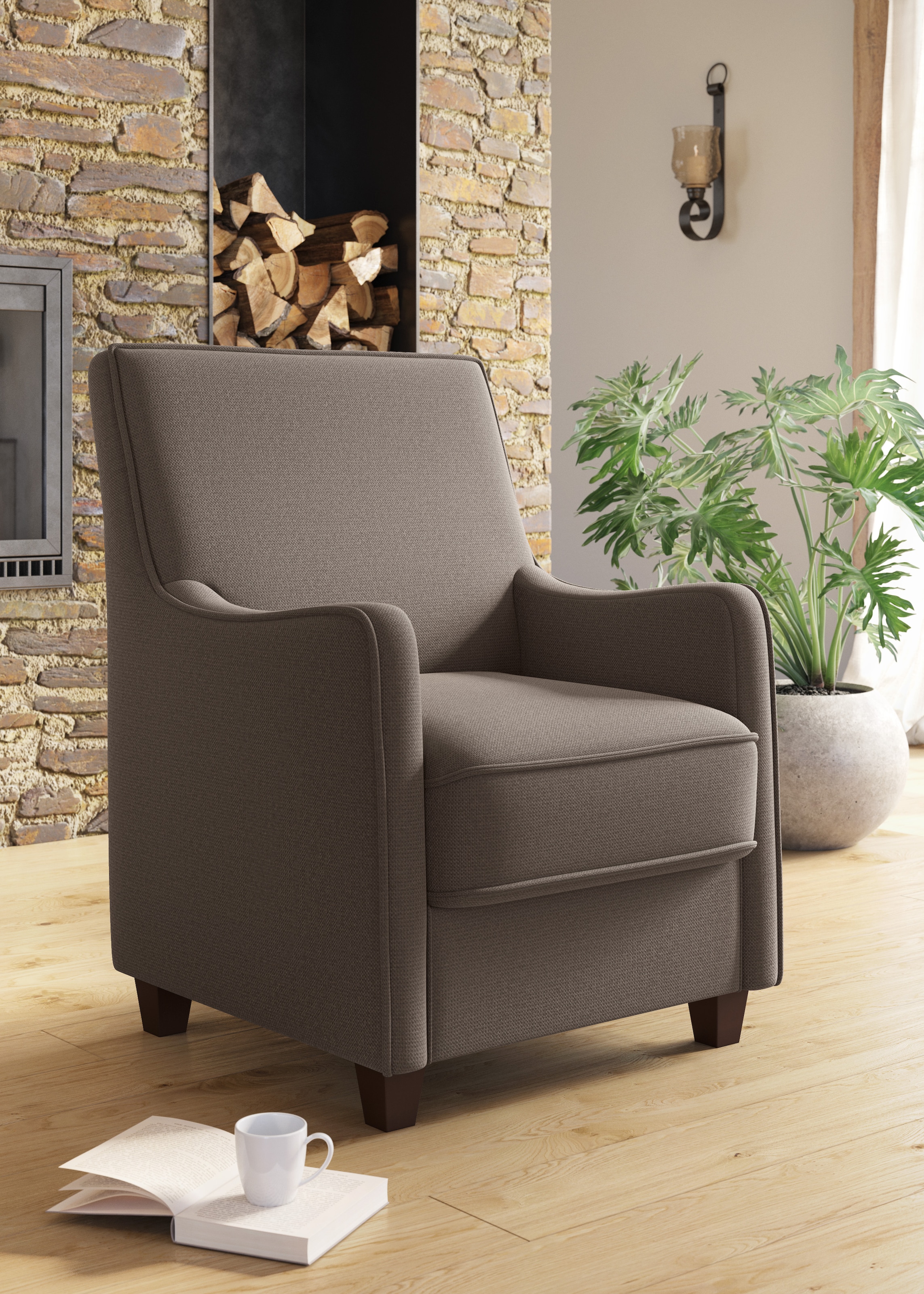 Home affaire Sessel "County" 1 Stk. tlg. mit englischer Naht und Federkern- günstig online kaufen