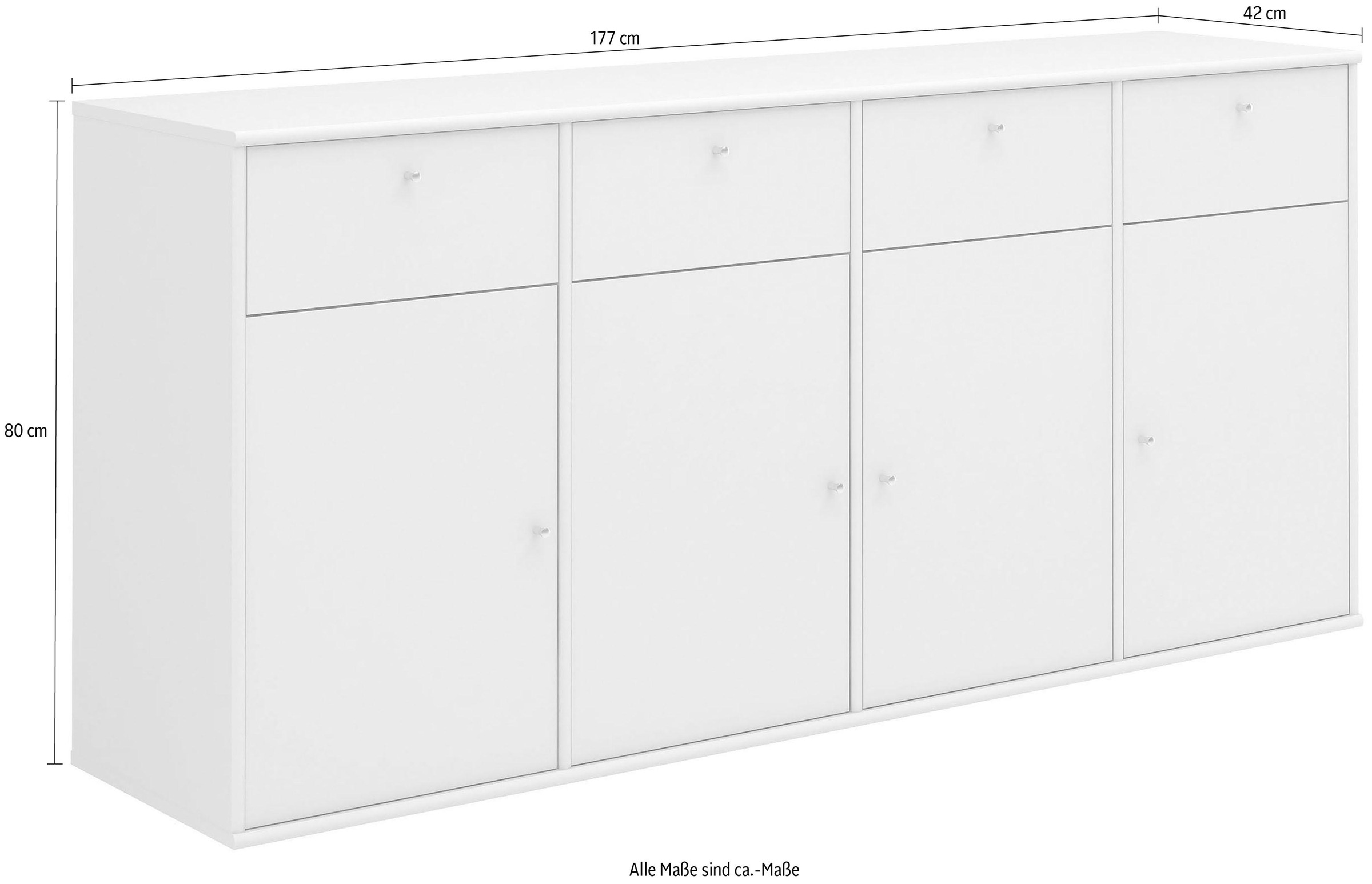 Hammel Furniture Sideboard »Mistral, Hochwertig Schrank, hängend/stehend montierbar«, mit Türen und Schubladen, B: 177 cm, anpassungsbar Designmöbel