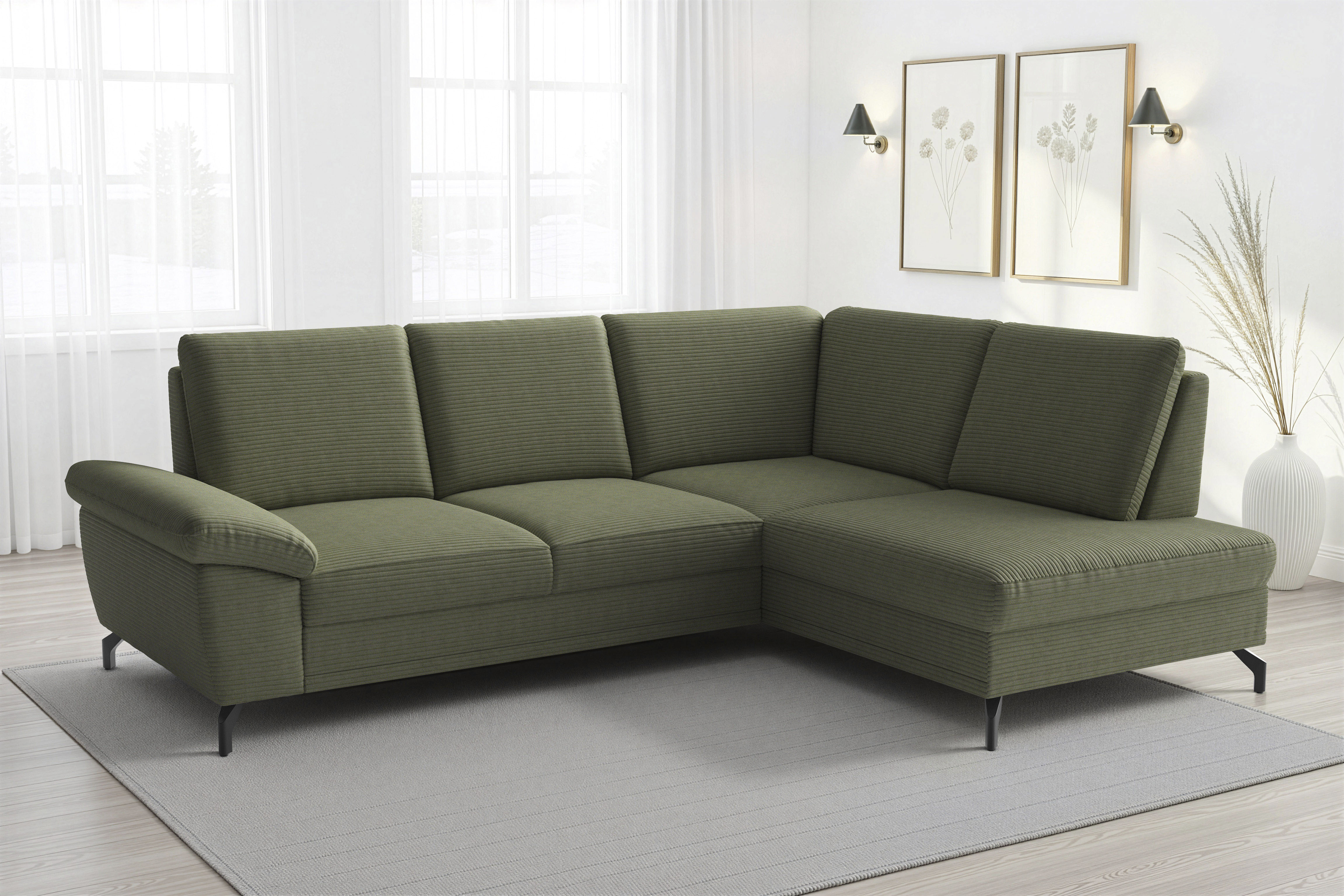 sit&more Ecksofa "Chelsea L-Form, B: 249 cm, Armteil- & Sitztiefenverstellung" optional Schlaffunktion und Bettkasten