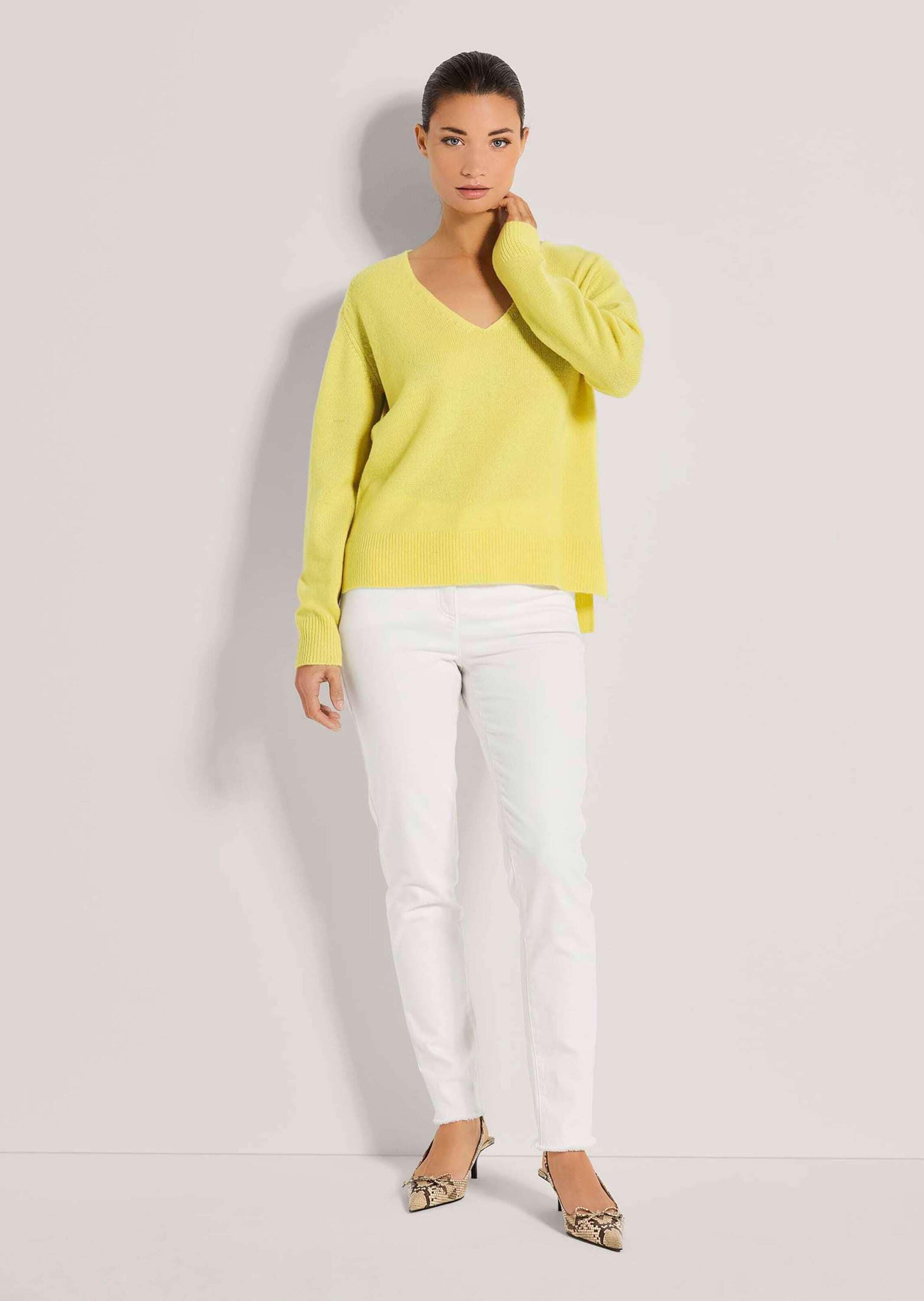 MADELEINE Longpullover »Pullover Kaschmir-Pullover mit V-Ausschnitt«