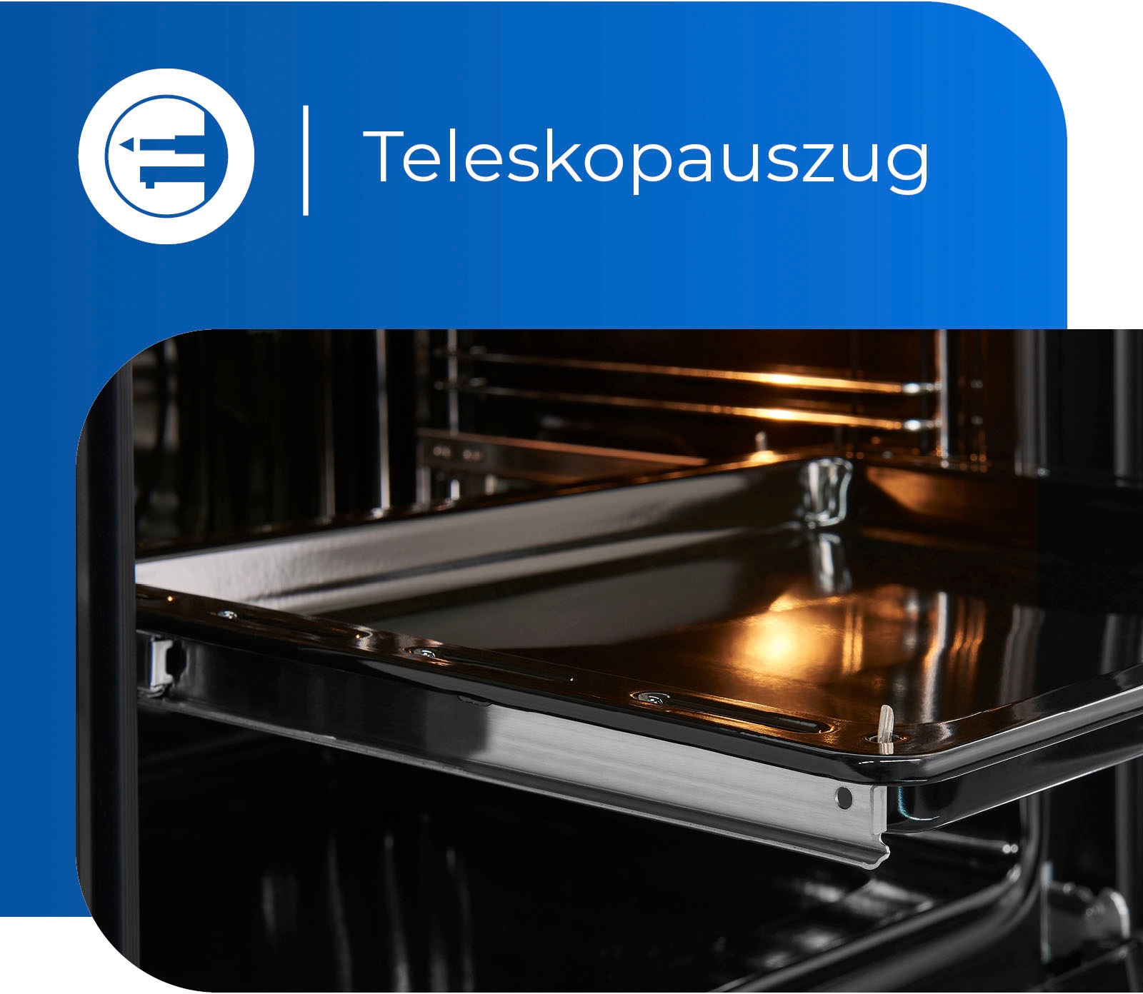 exquisit Backofen-Set »EBE76-9-H-020 inox«, mit Teleskopauszug nachrüstbar