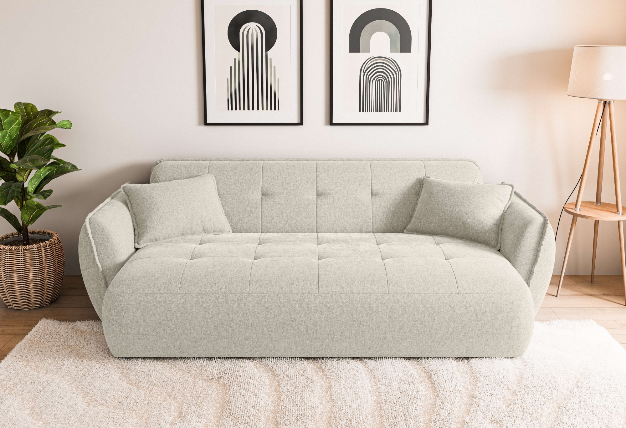 Home affaire Big-Sofa "MIRELDA Design-Sofa mit Steppungen, hoher Sitzkomfort, Breite 251 cm" Sitztiefe 82,5 cm, elegant und bequem, Zierkissen, belastbar bis 480kg