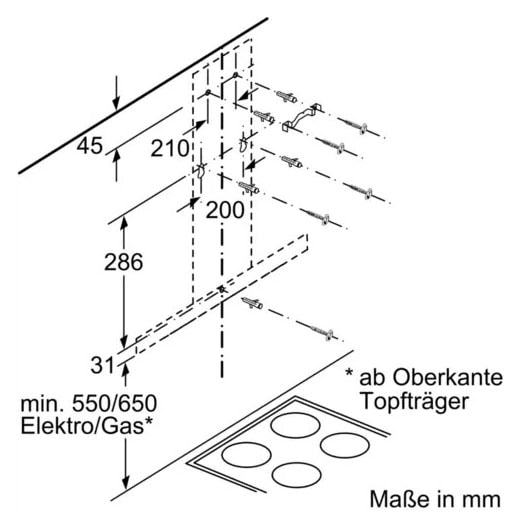 BOSCH Wandhaube »DWB66BC60«, Serie Serie 2