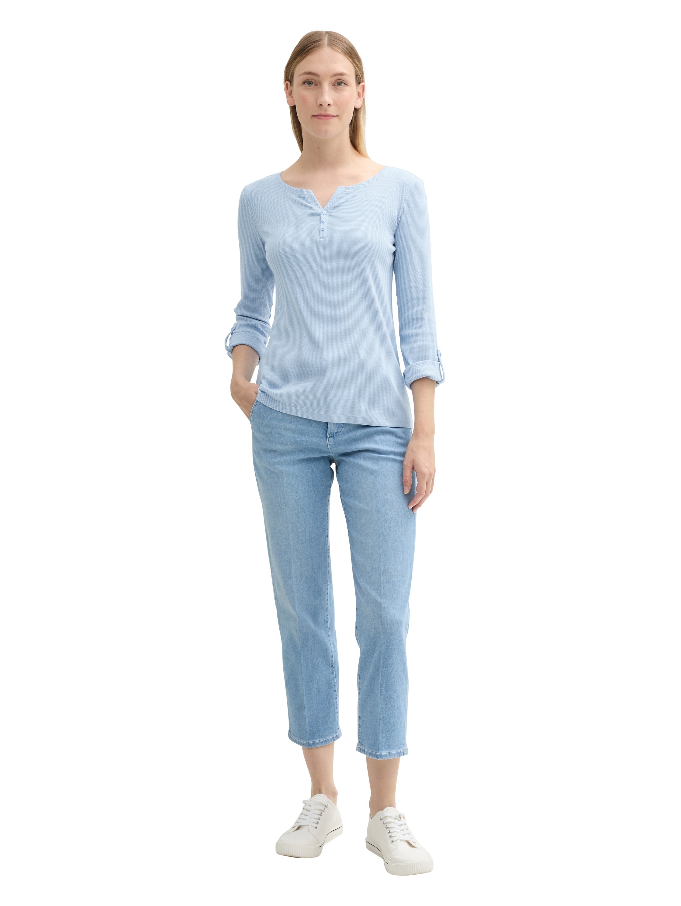 TOM TAILOR Langarmshirt, mit Henley-Ausschnitt