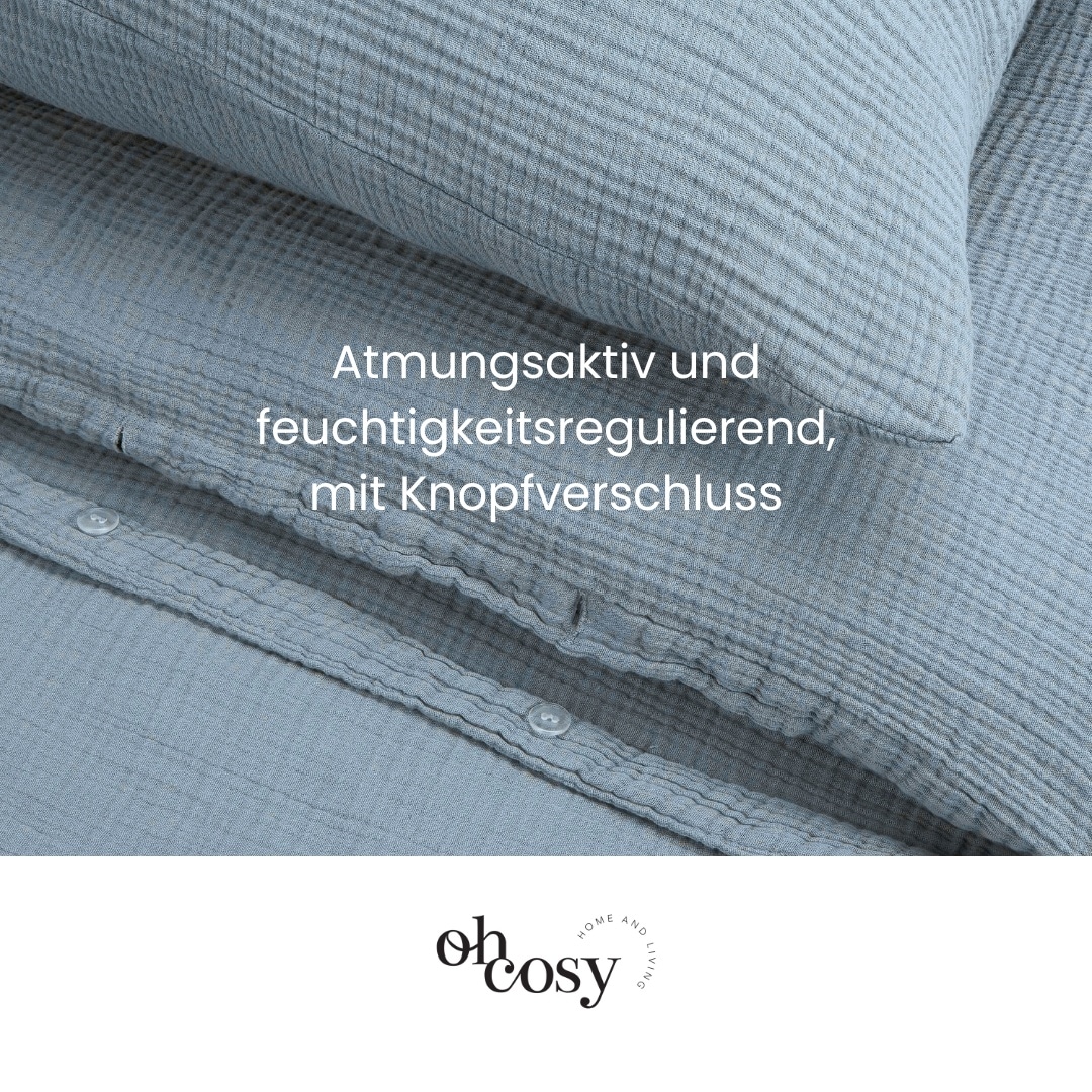 Oh cosy Bettwäsche »Sally aus superweichem Musselin, 135x200cm + 80x80cm«, Made in Green