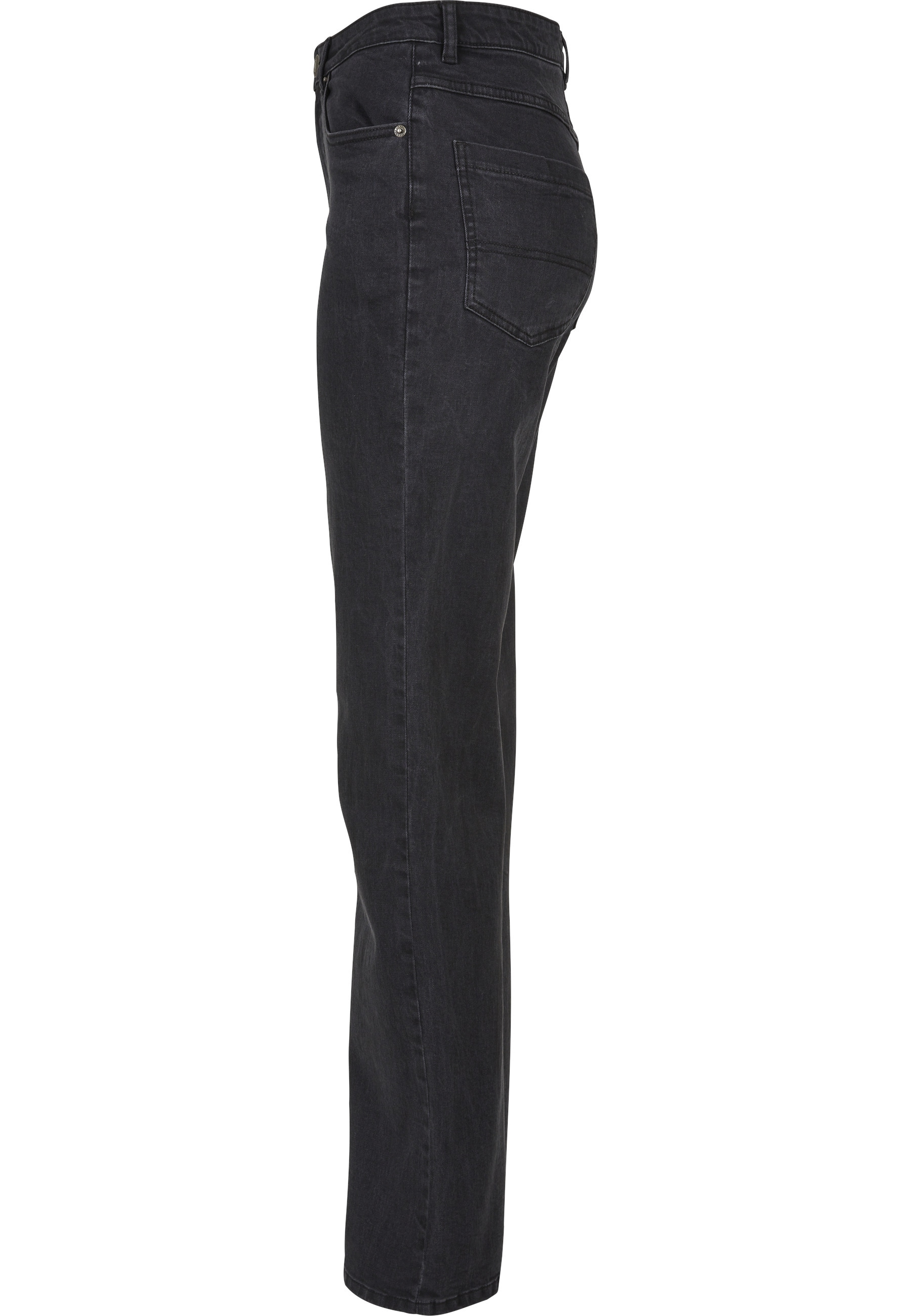 URBAN CLASSICS High-waist-Jeans »Urban Classics Damen Ladies Highwaist Straight Slit Denim Pants« 1 Stk.