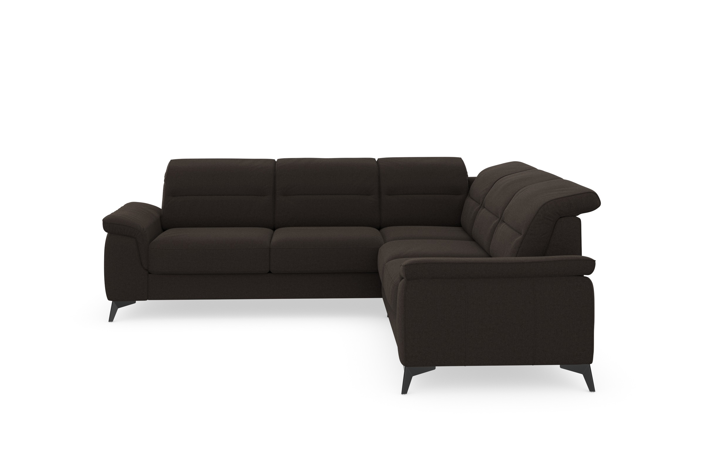 sit&more Ecksofa »Sinatra L-Form«, optinal mit Kopfteilverstellung und Armteilfunktion, Metallfüße