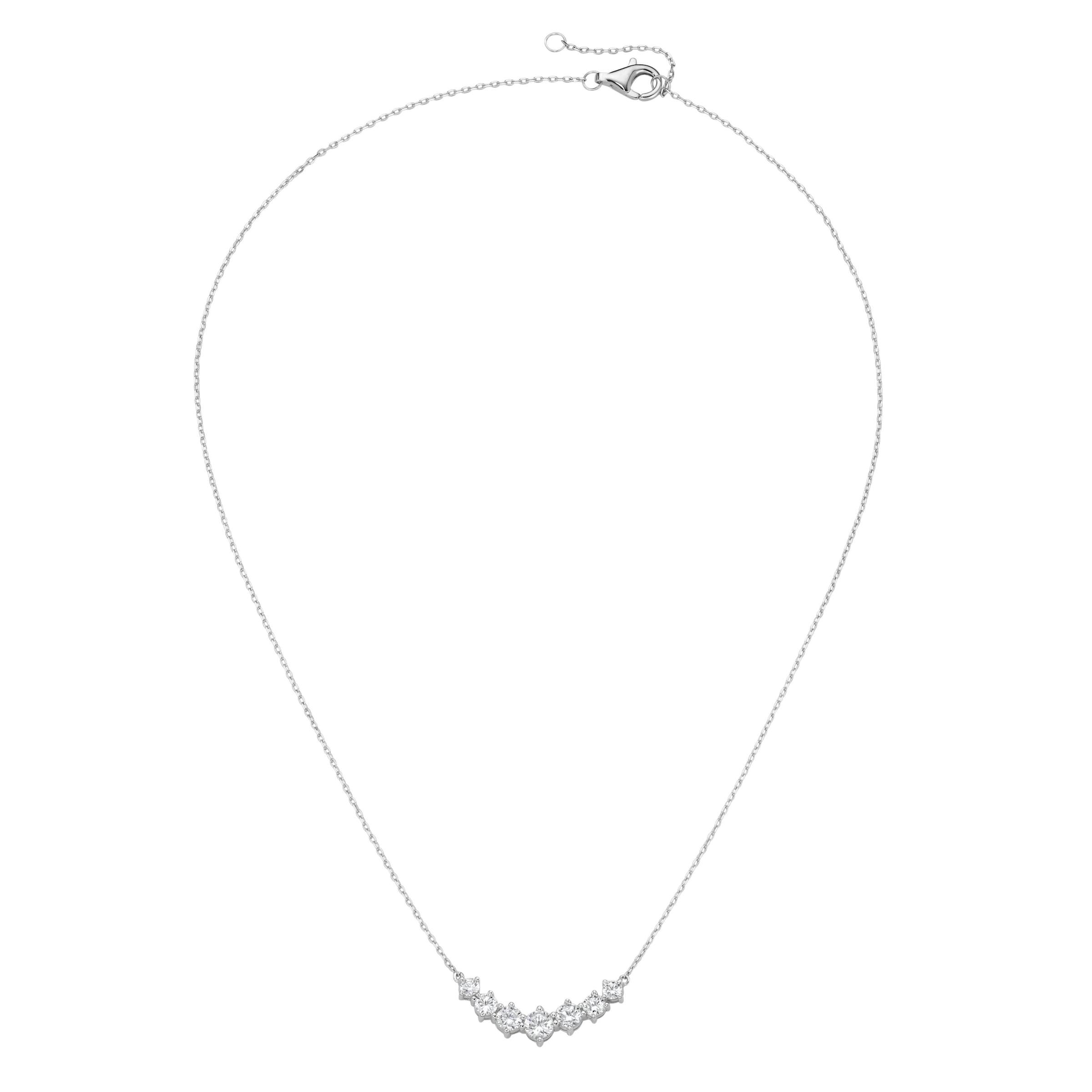 "Collier SMART JEWEL ""Mittelteil mit Zirkonia, Silber 925"", silber, Halsketten, Damen, 45cm, Silber 925 (Sterlingsilber), Collier"