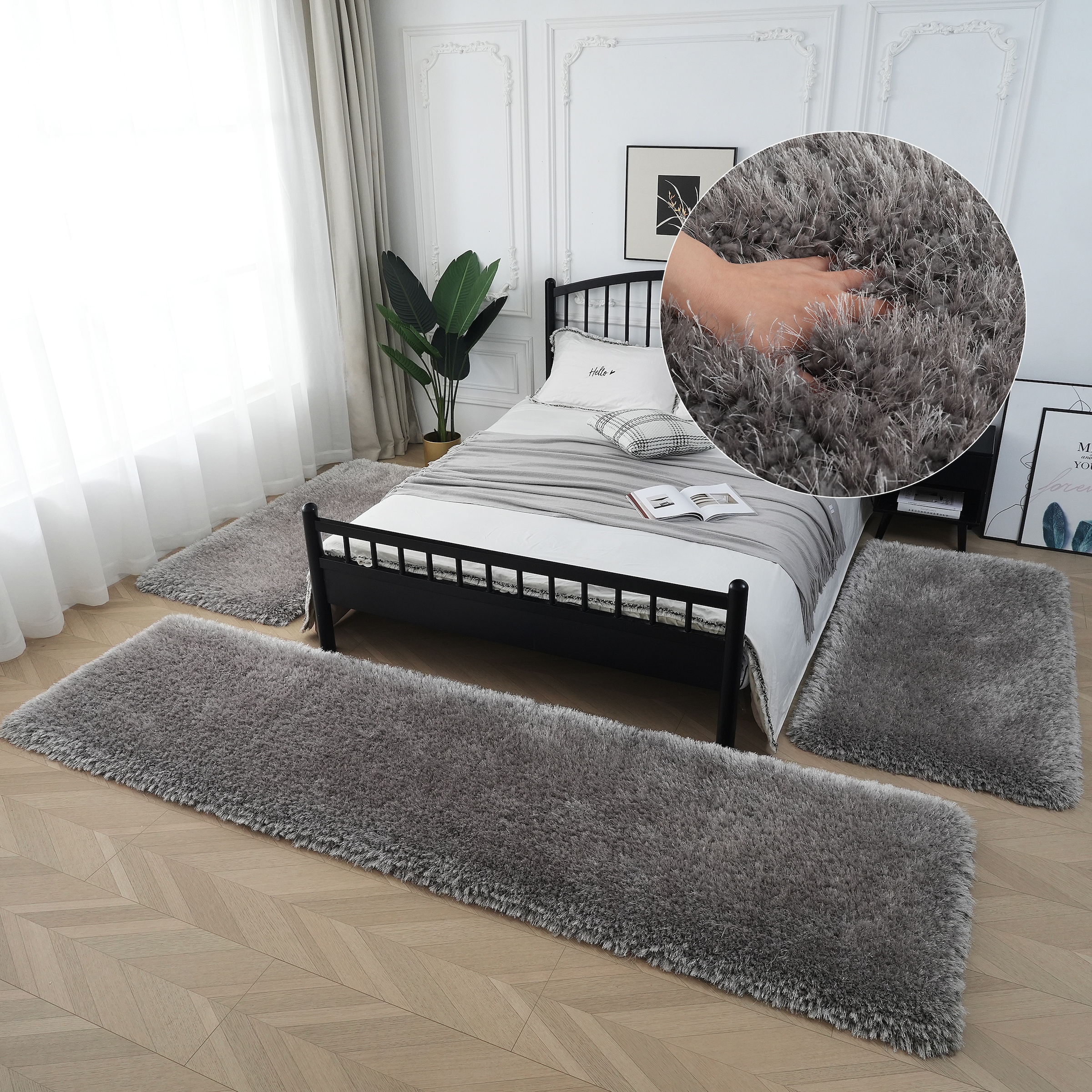 my home Bettumrandung "Micro exclusiv Teppich, sehr hoher Flor, weich durch günstig online kaufen