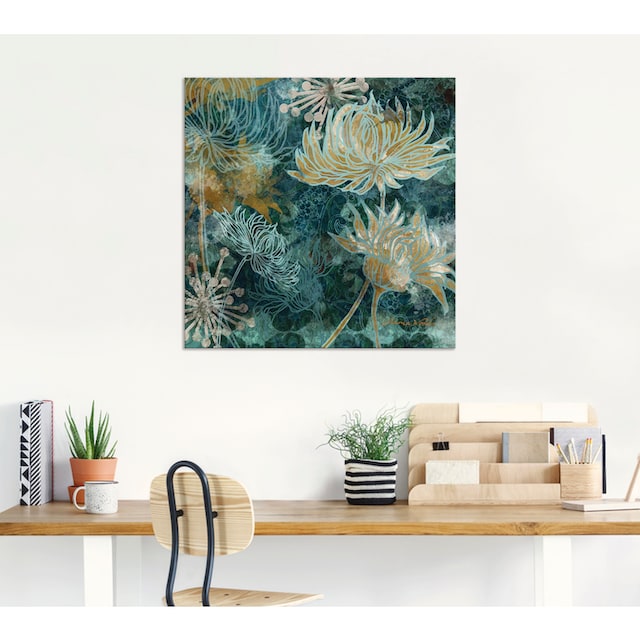 Artland Wandbild »Blaue Chrysanthemen I«, Blumen, (1 St.), als Alubild,  Leinwandbild, Wandaufkleber oder Poster in versch. Größen bestellen | BAUR