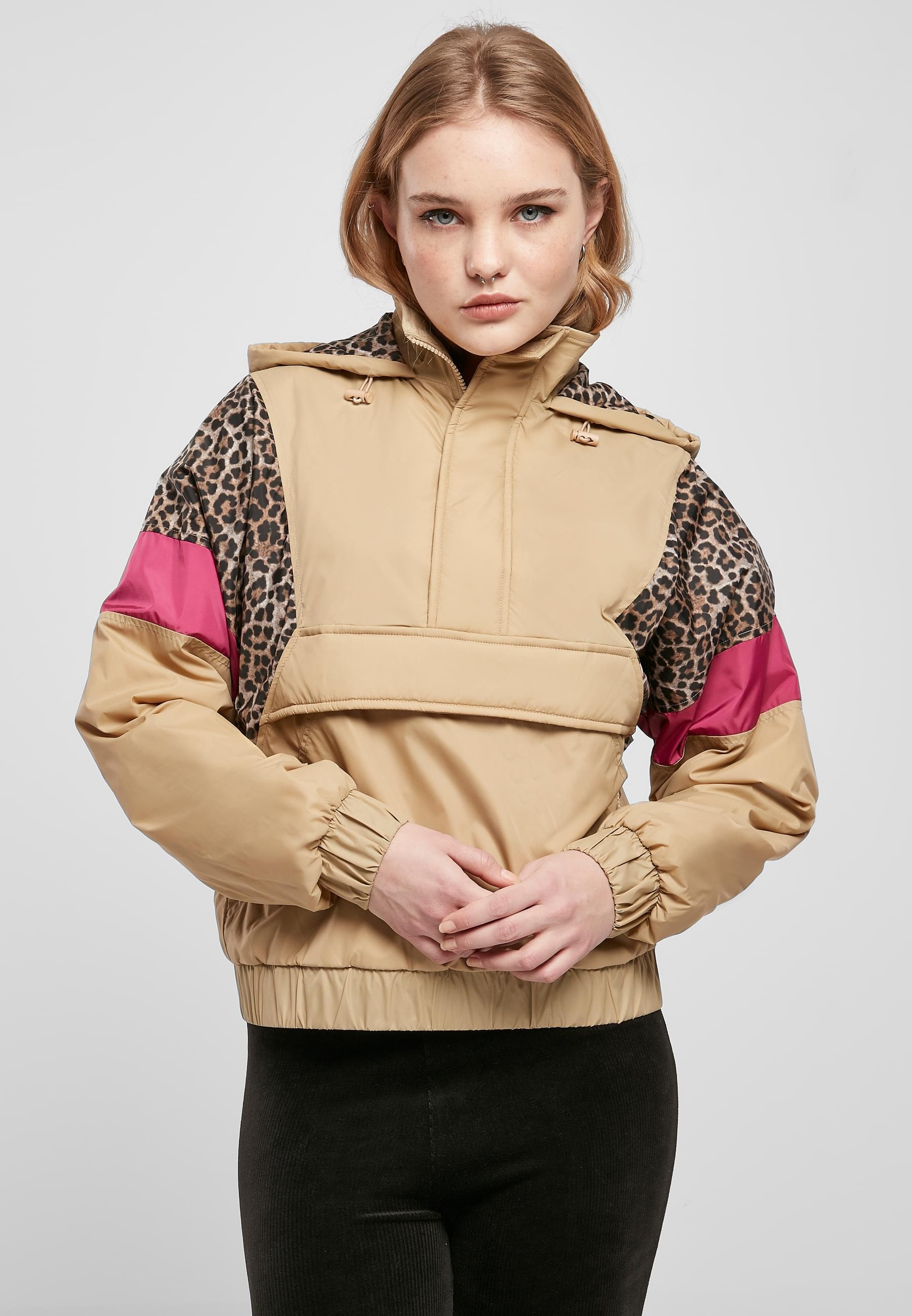URBAN CLASSICS Allwetterjacke »Urban Classics Damen Ladies AOP Mixed Pull Over Jacket«, (1 St.), mit Kapuze