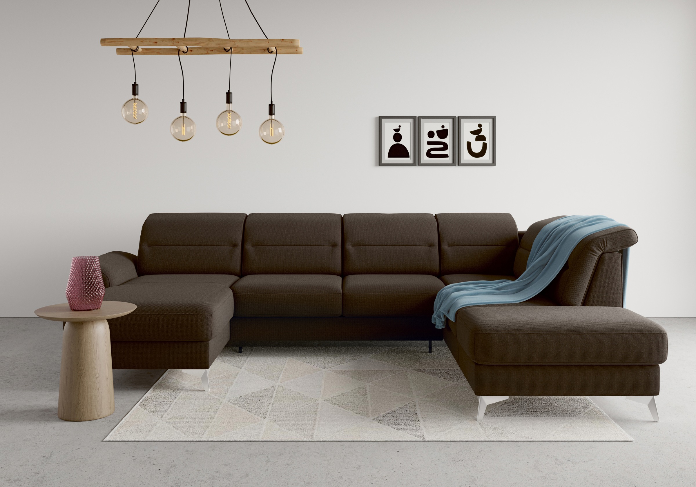 Sit & More Sinatra U-Shape Sectional Sofa espresso
