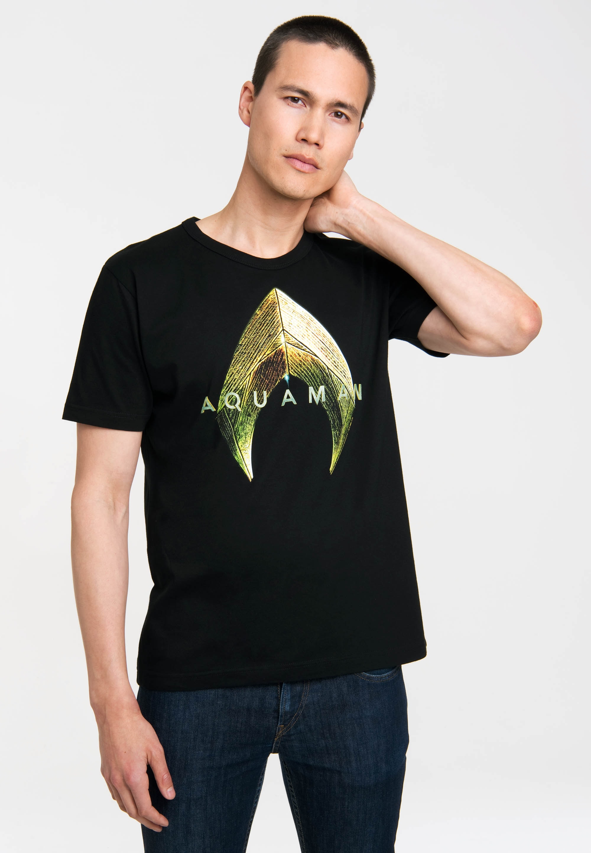 LOGOSHIRT T-Shirt »Aquaman«, mit coolem Fan-Print