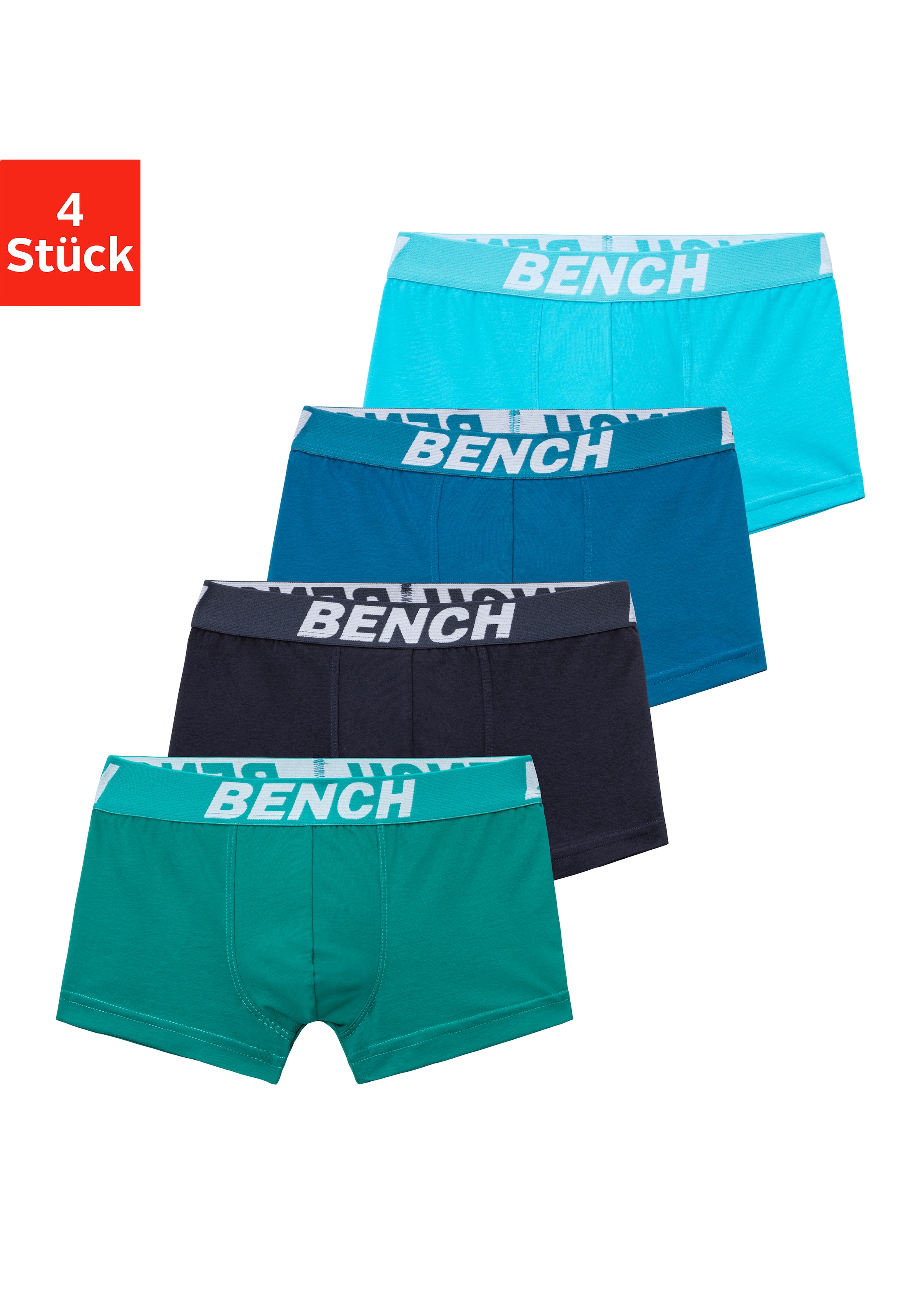 Bench. Boxer "Boxershorts für Herren", (Packung, 4 St.), für Jungen mit Bench Schriftzug im Bund