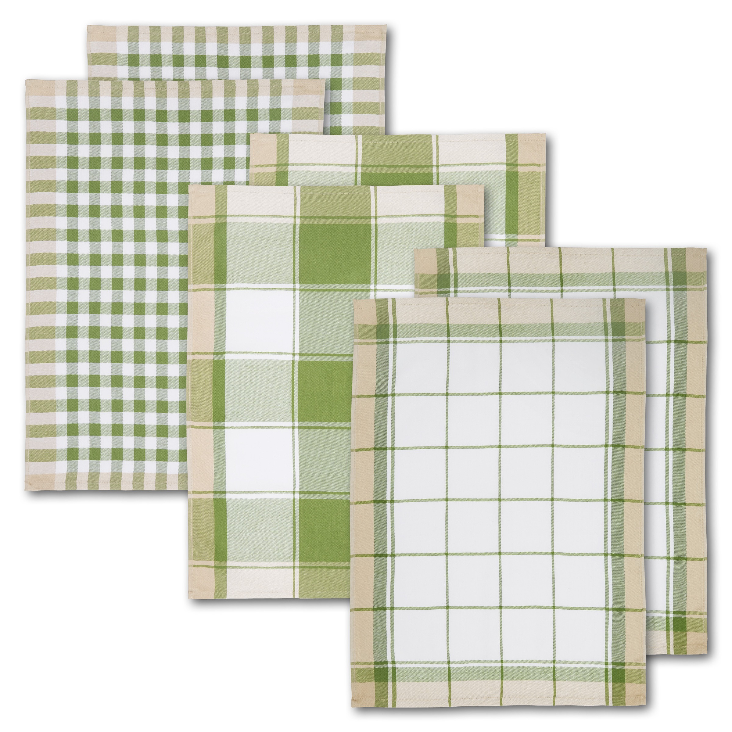 Dyckhoff Geschirrtuch »KARO, Maße je Tuch ca. 50x70 cm«, (Set, 6 tlg.), mit drei verschiedenen Motiven