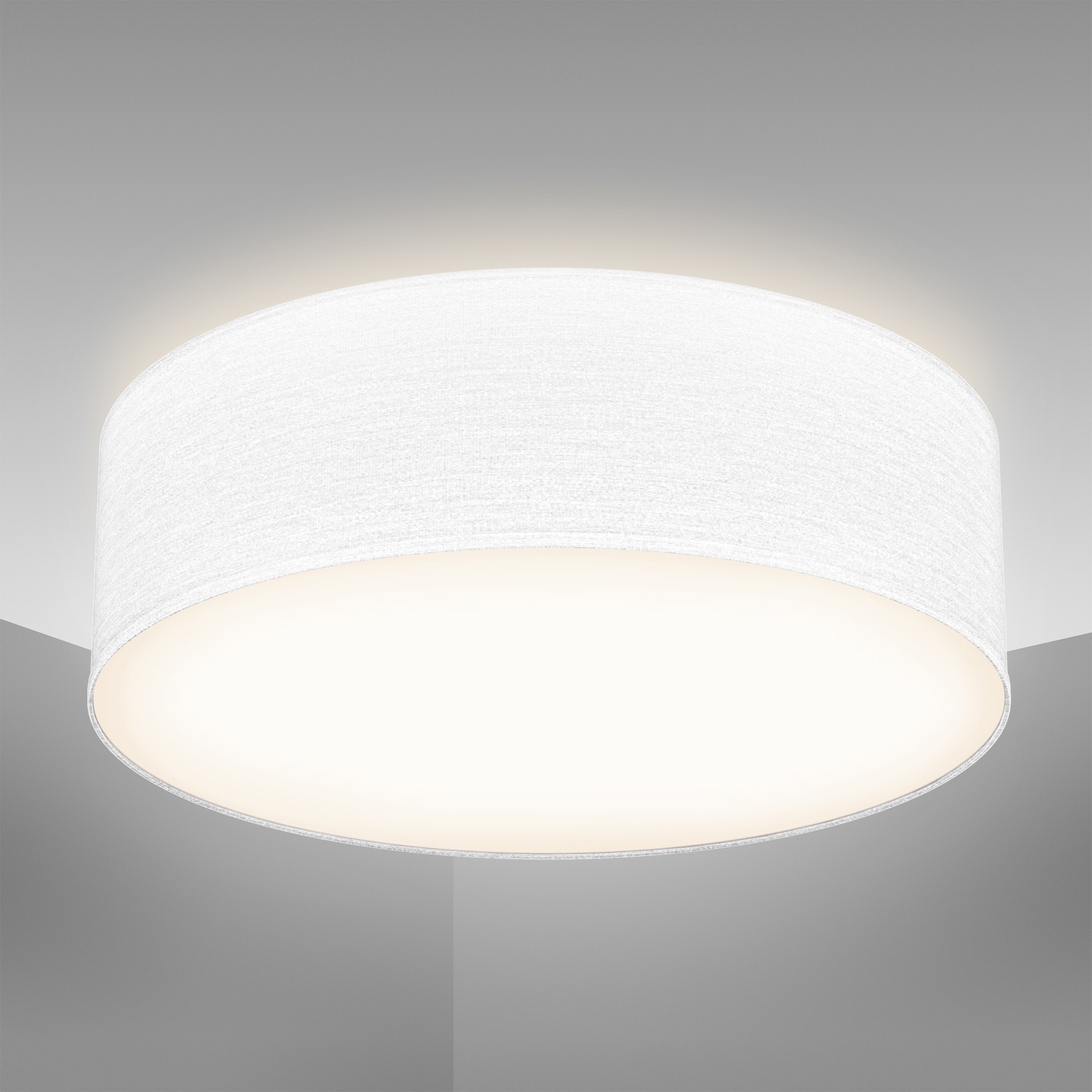 Weiß, ohne Ø30cm, | Leuchtmittel Textilschirm, B.K.Licht 1 »BK_SD1214 BAUR Stoffschirm 1-Flammig, Bürolampe mit Deckenlampe, flammig-flammig, Deckenleuchte E27-Fassung«,