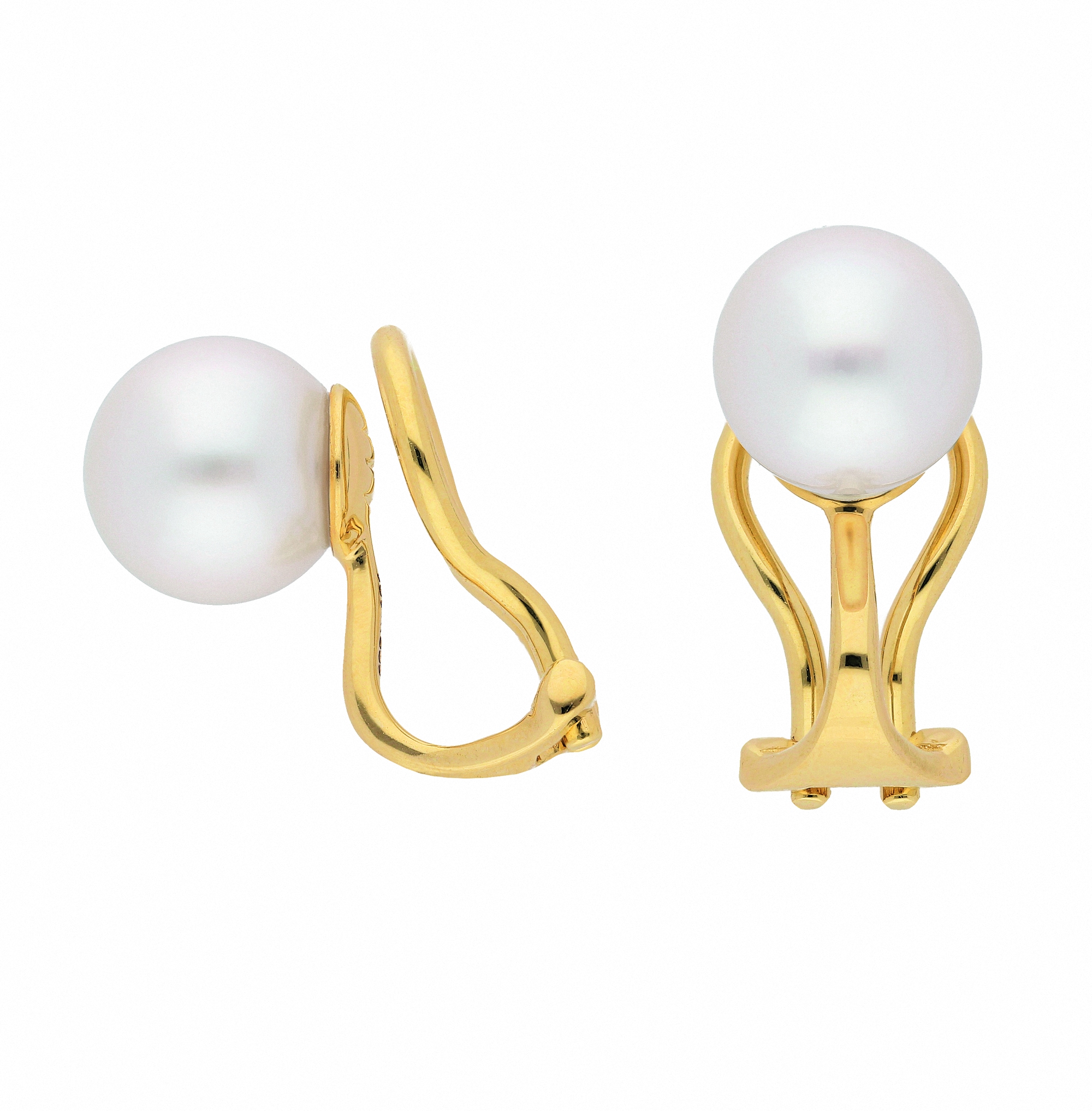 ADELIA ́S Damen Paar Ohrclips "Ohrclips Ohrringe 585 Gold ( 14K ) mit Perle", Damen, Gold, gold, Gold, Ohrringe, Goldohrringe