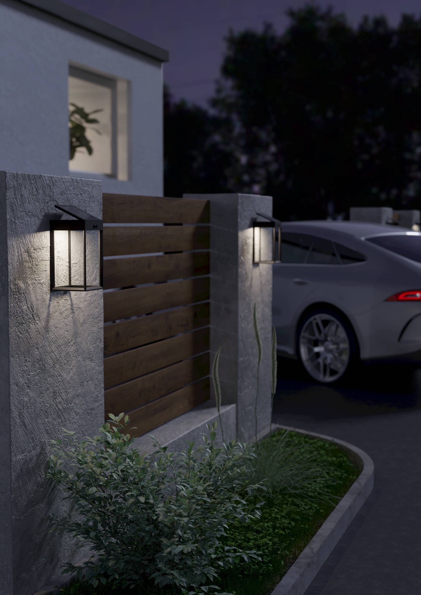 EGLO LED Solarleuchte »Suzzara Solarlampe, Außenlampe, Außenbeleuchtung aus Kunststoff, IP44« LED-Modul 1 Stk. Neutralweiß