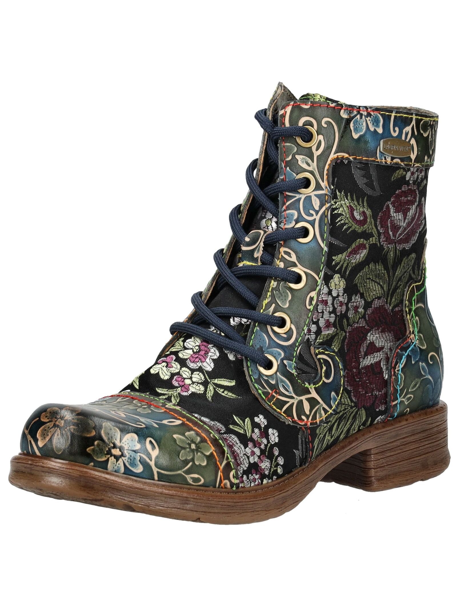 LAURA VITA Schnürstiefelette "LAURA VITA Stiefelette Leder/Textil" günstig online kaufen