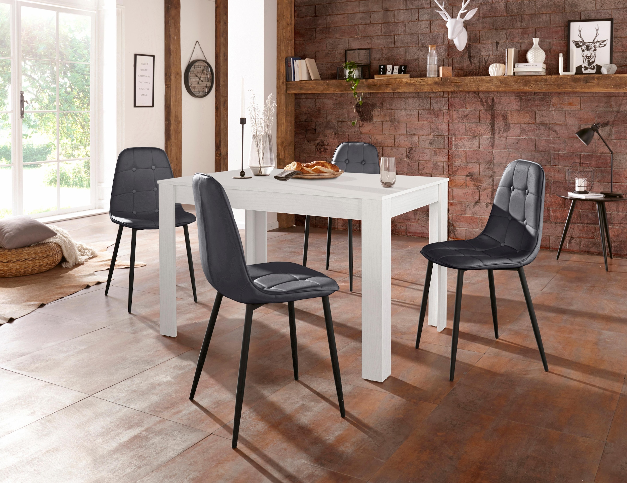 OTTO home Essgruppe Set, 5 Stk. tlg. mit Esstisch 120 cm breit günstig online kaufen