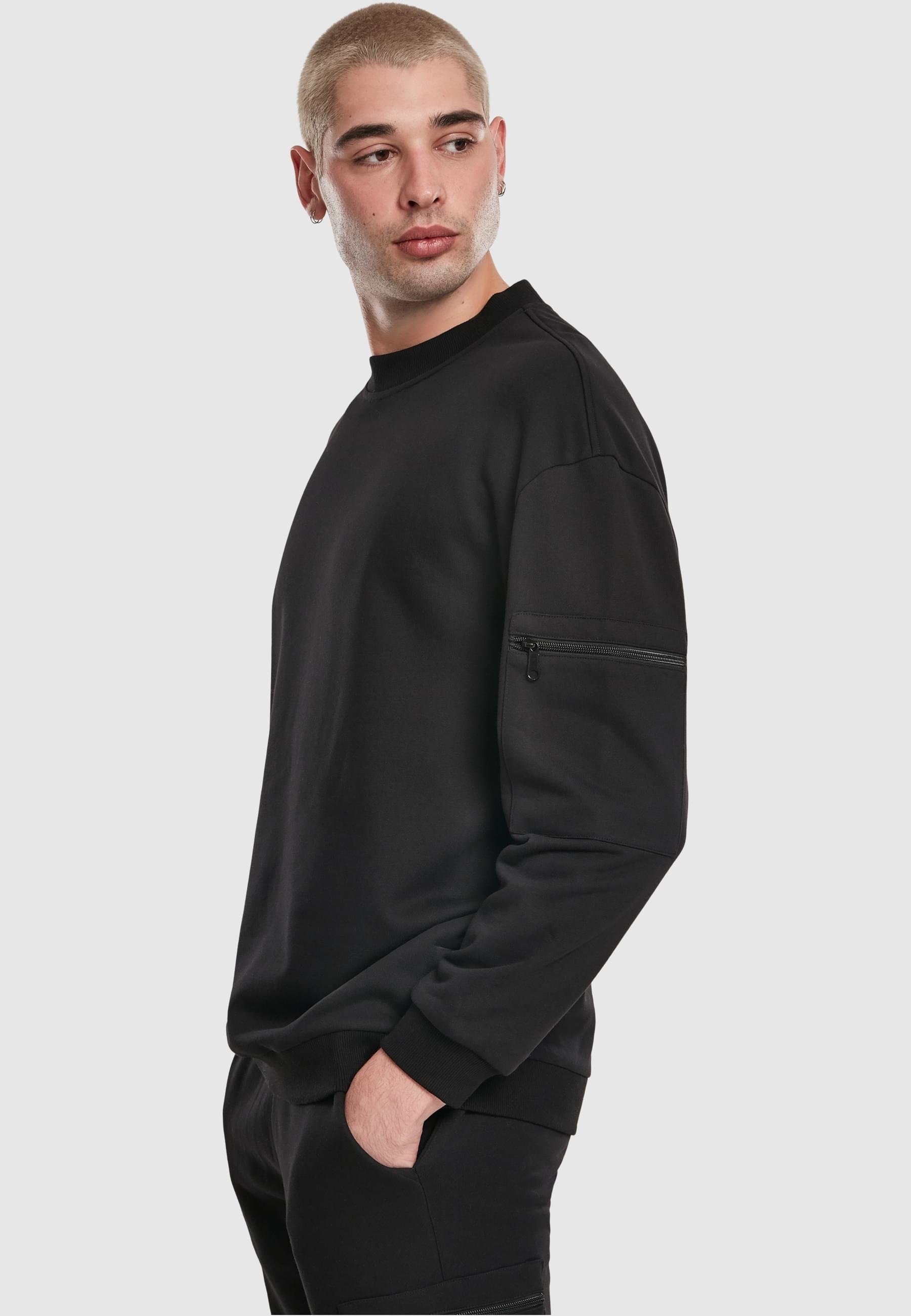 URBAN CLASSICS Rundhalspullover »Urban Classics Herren Training Terry Crew«, (1 tlg.)