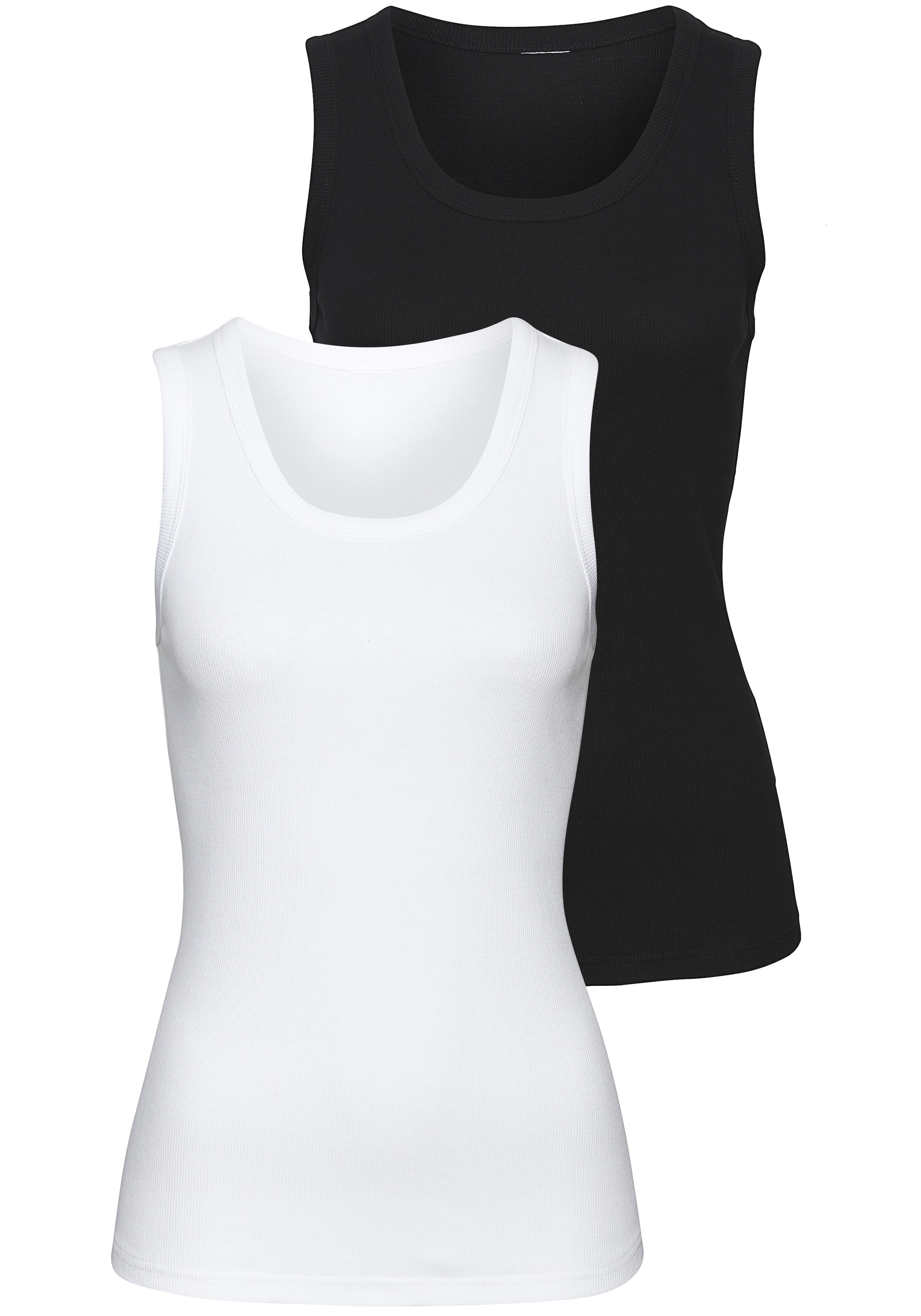 Tanktop »aus weichem Rippen-Jersey«, (2er-Pack)