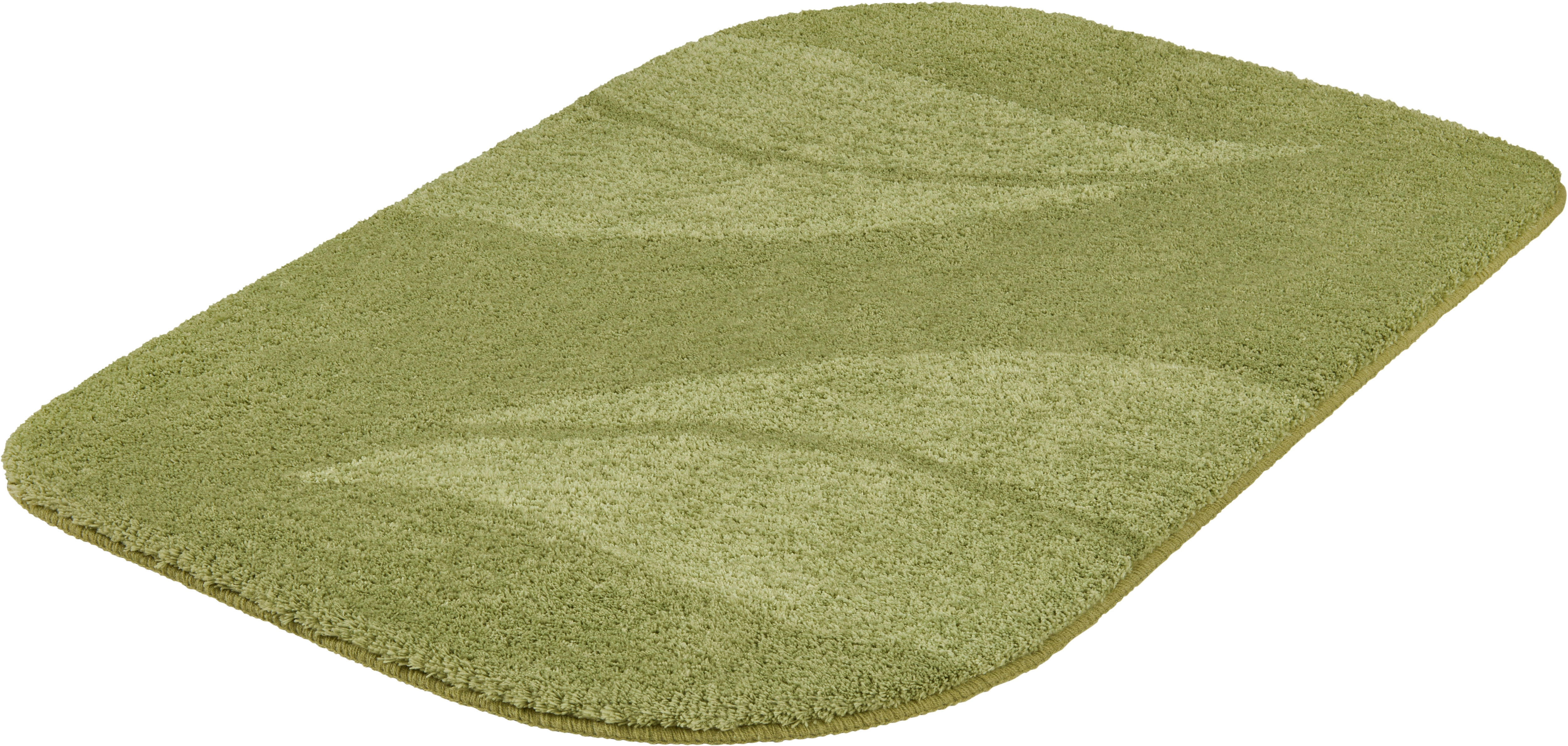MEUSCH Badematte "Greta, Badvorleger, Badezimmer Teppich" Höhe 20 mm rutschhemmend beschichtet fußbodenheizungsgeeignet Badteppich mit dezentem, meliertem Blattmotiv
