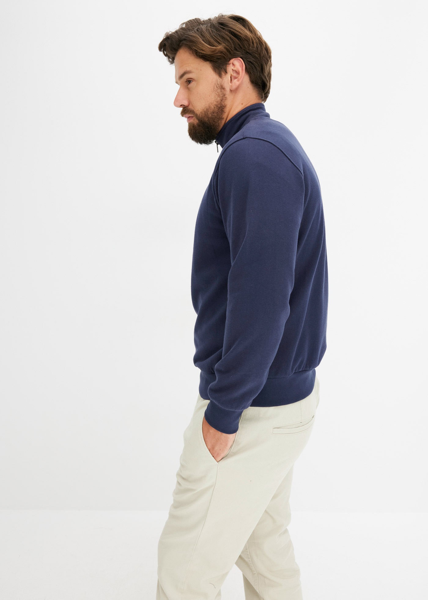 Thumbnail - bonprix Sweatshirt "Sweatshirt mit Troyerkragen", mit Troyerkragen und Reißverschluss