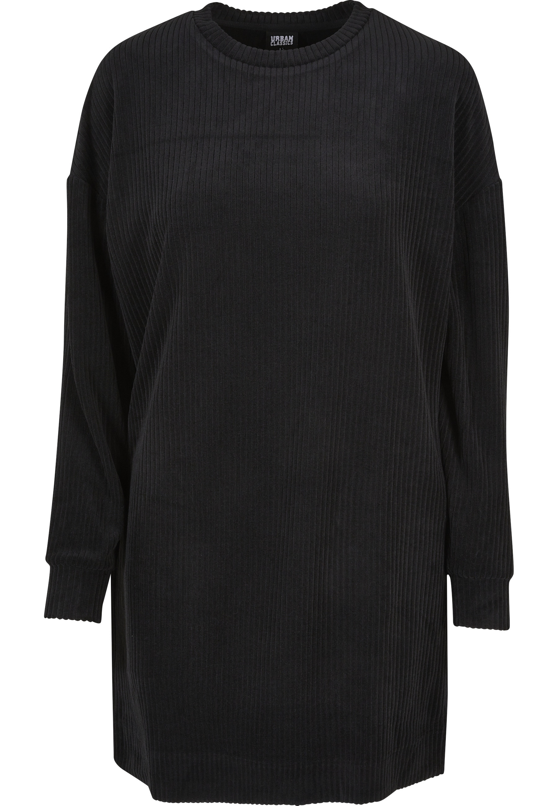 URBAN CLASSICS A-Linien-Kleid "Urban Classics Damen Ladies Velvet Rib Crew Dress" 1 Stk. tlg.