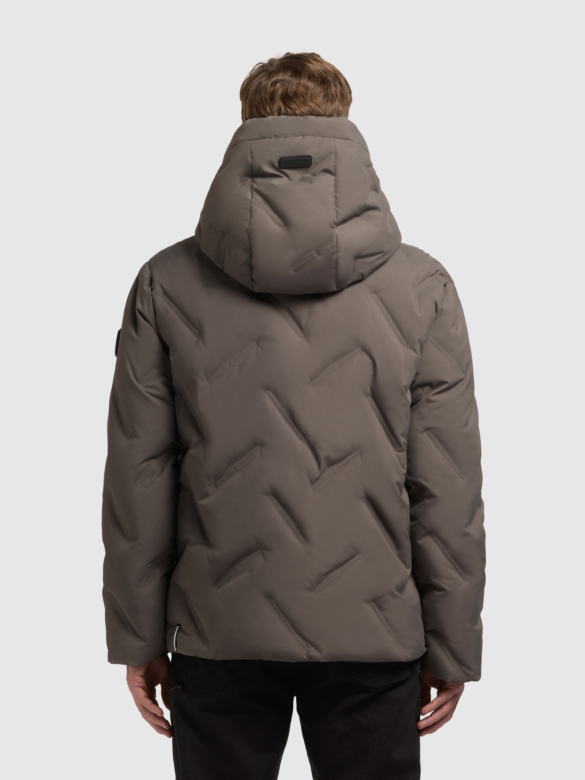 Steppjacke KHUJO "ONERT", Herren, Gr. L, dull, grün, 100% Polyester, unifarben, eingesetzt elastischer Bund mit Windstopper, Jacken Steppjacke 3