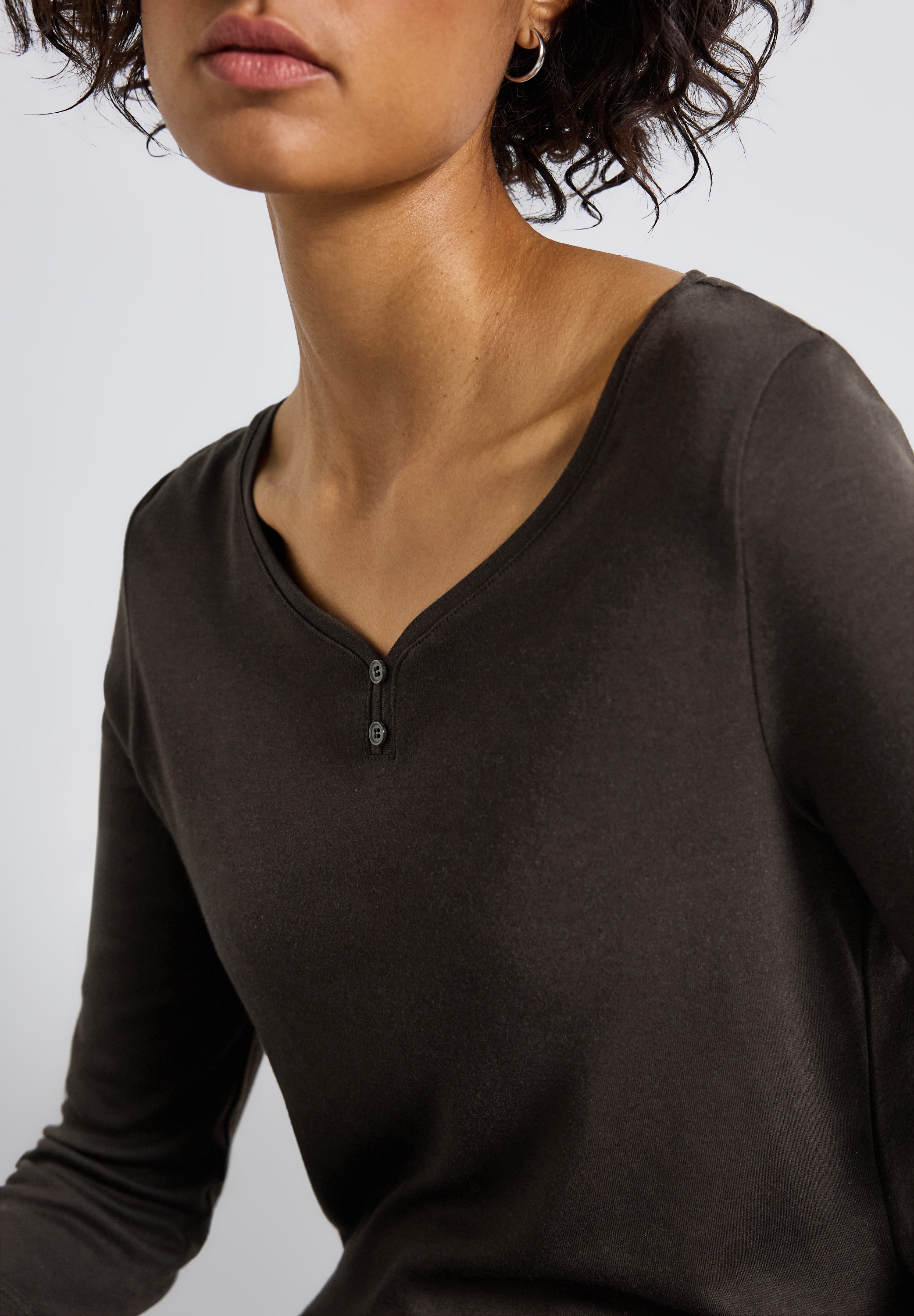 STREET ONE 3/4-Arm-Shirt, mit Knopfdetail