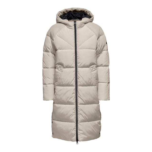 ONLY Steppmantel »ONLAMANDA LONG PUFFER COAT«, mit Kapuze für kaufen | BAUR