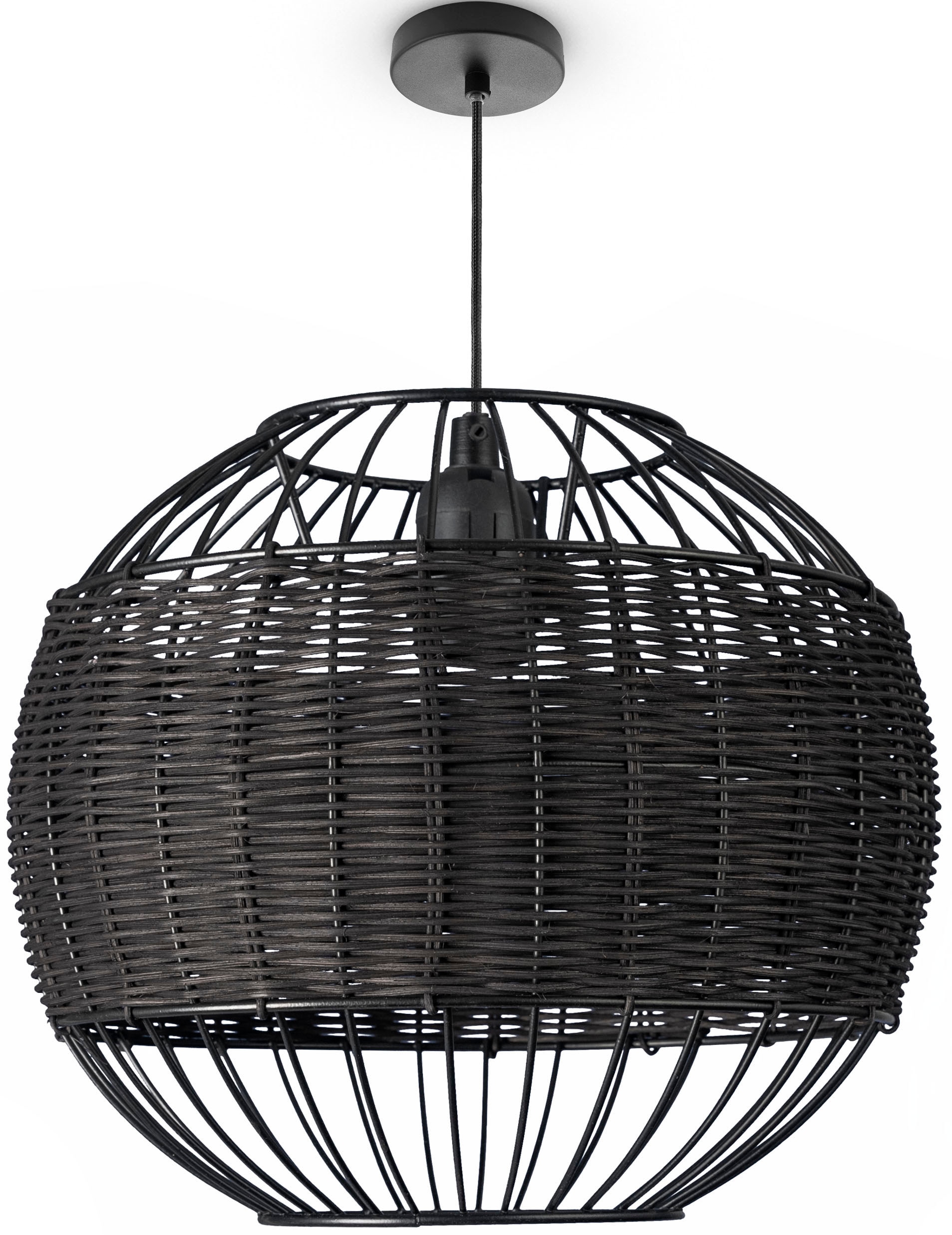 Paco Home Pendelleuchte »PUGLO«, Rattan Pendelleuchte Korb Lampe LED Rund  Esstischlampe E27 Boho | BAUR