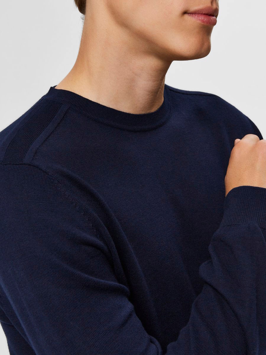SELECTED Rundhalspullover "SLHBERG CREW NECK NOOS" Baumwolle, regular fit günstig online kaufen