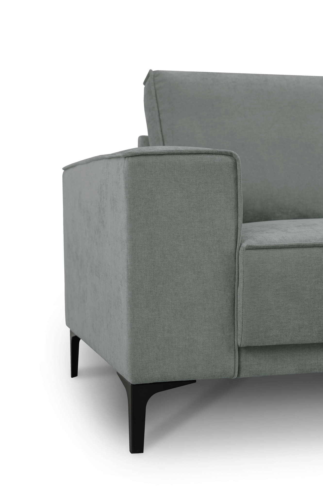 Places of Style Wohnlandschaft »XXL Sofa Oland, Struktur, Flachgewebe, Luxus-Microfaser, Boucle«, U-Form, 342 cm, Wellenunterfederung, Skandi-Design, Metallfüße