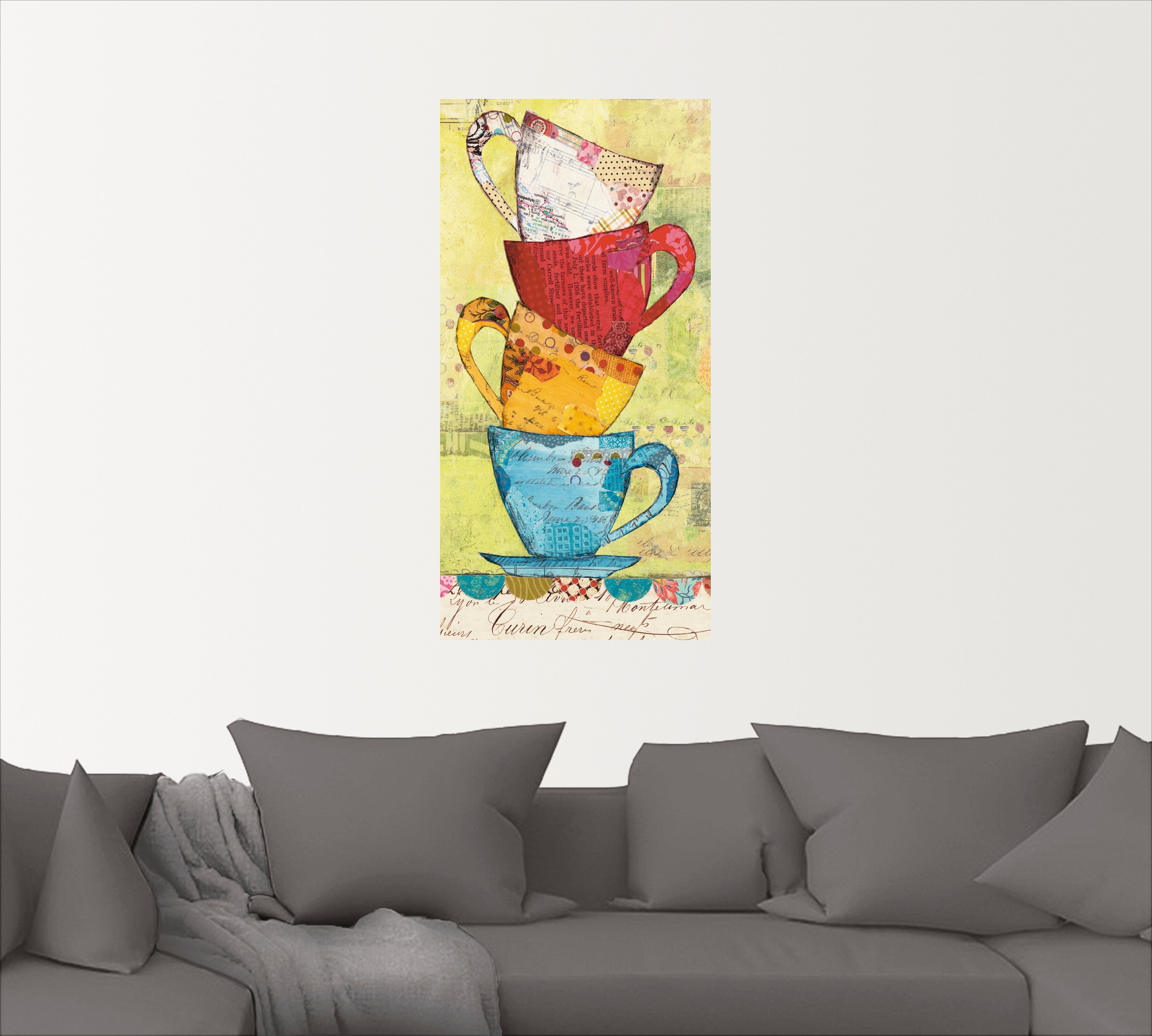 Artland Wandbild »Komm zum Kaffee«, Geschirr & Besteck, (1 St.), als Leinwandbild, Poster, Wandaufkleber in verschied. Größen