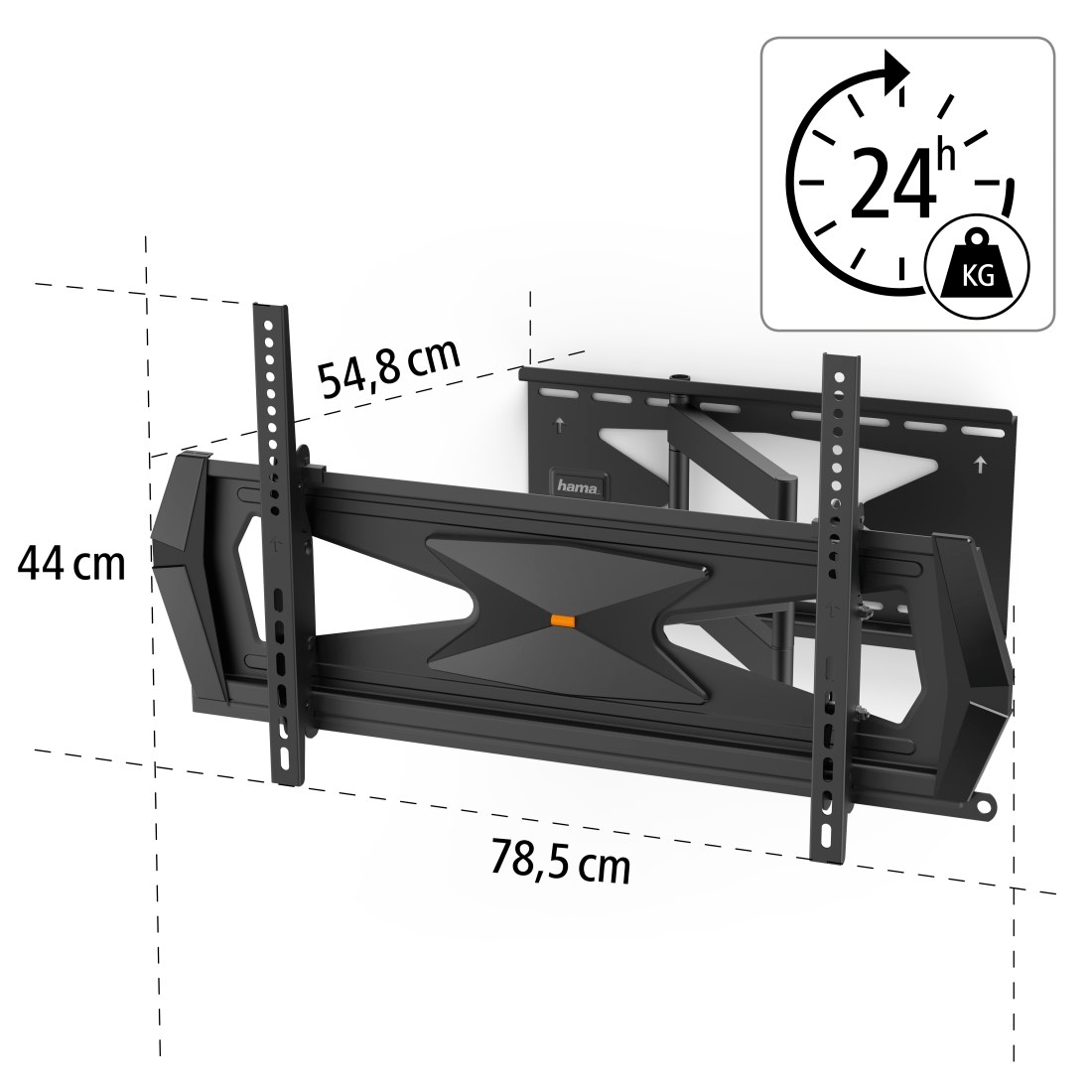 Hama TV-Wandhalterung »Wandhalterung (schwenkbar, neigbar, 37" - 80", VESA 600x400)«, bis 203 cm Zoll