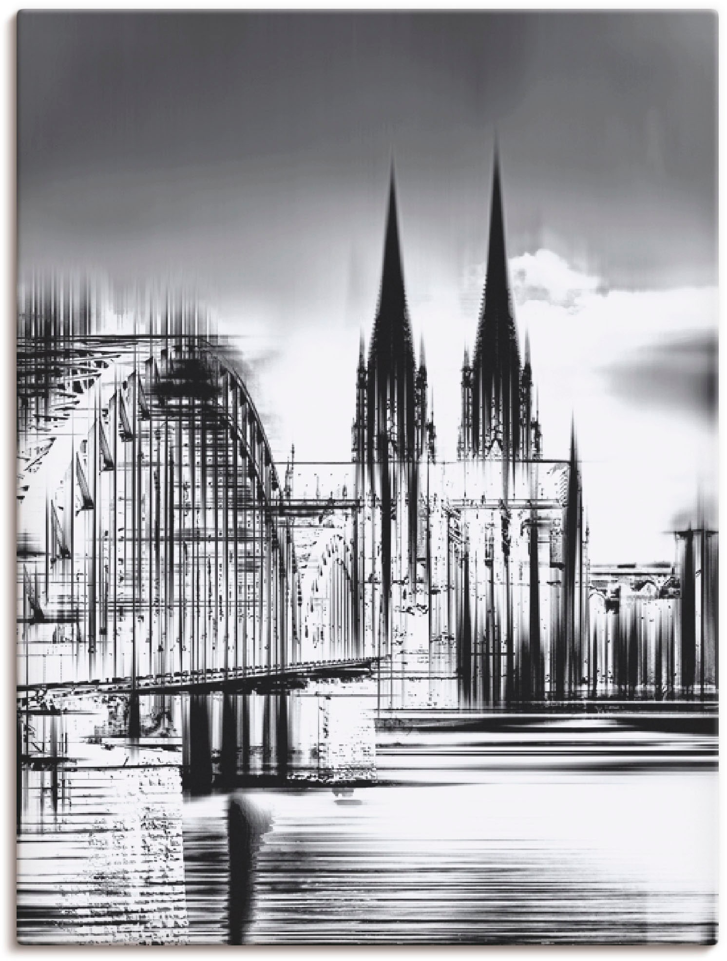 Artland Leinwandbild "Köln Skyline Collage III" Deutschland 1 Stk. tlg. auf Holzrahmen gespannt