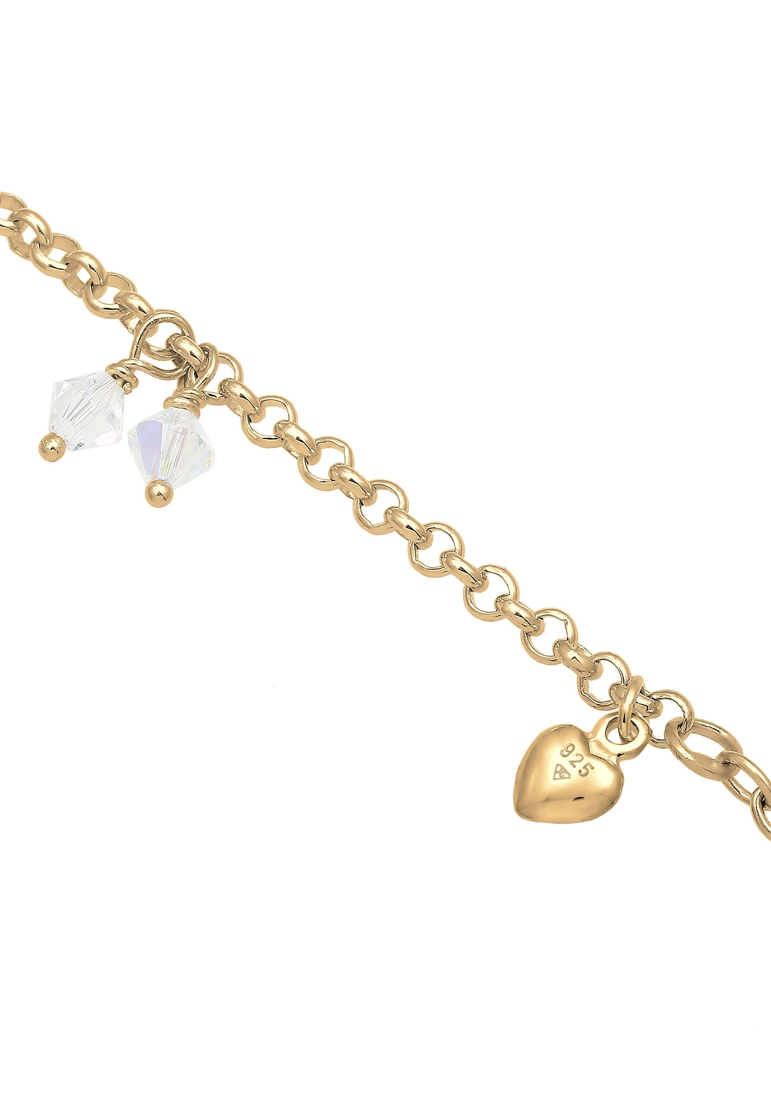 Elli Bettelarmband »Kreuz Herz Anker Kristalle Silber«