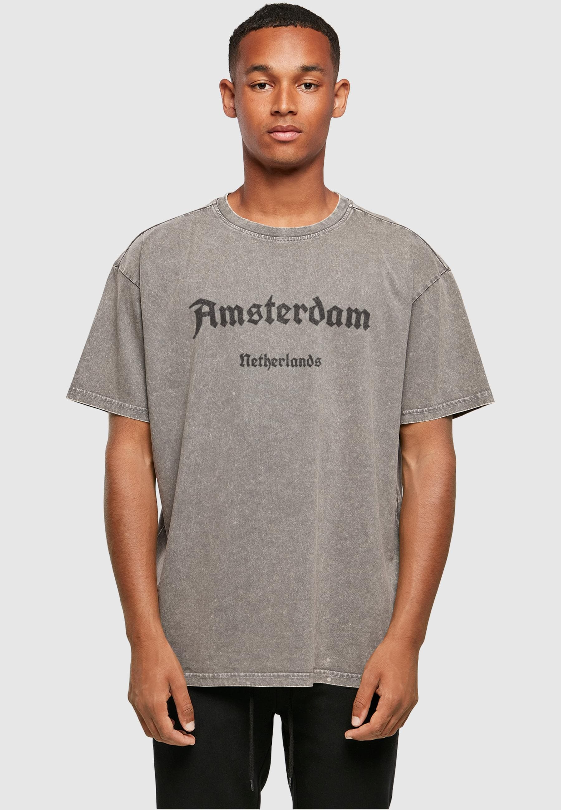 Merchcode T-Shirt »Merchcode Herren Amsterdam Acid Washed Heavy Oversize Tee«, (1 tlg.)