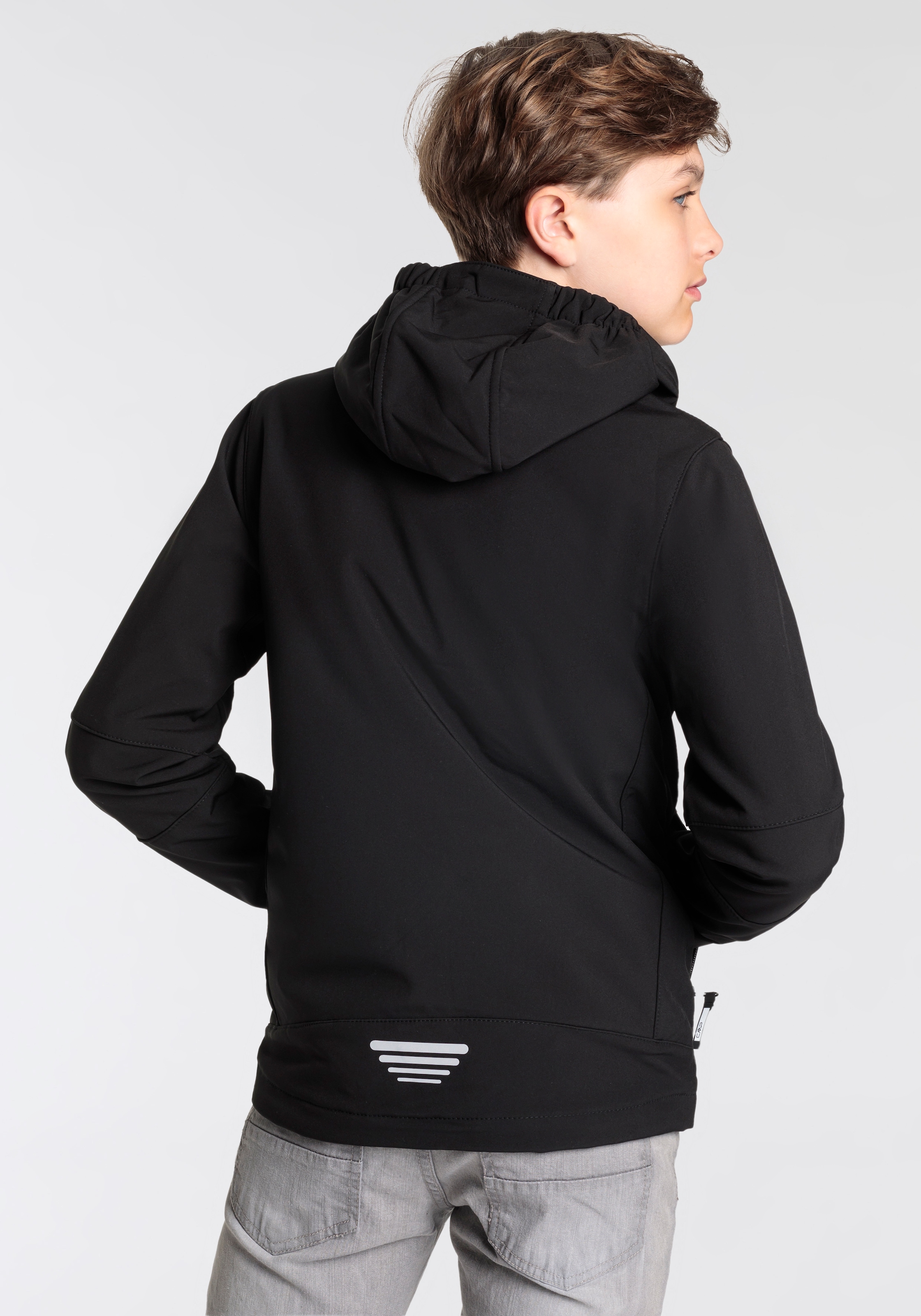 CMP Softshelljacke »KID SOFTSHELL JACKET FIX HOOD für Kinder«, (1 St.), mit Kapuze, Atmungsaktiv & Wärmeisolierend & Wasserabweisend & für Kinder
