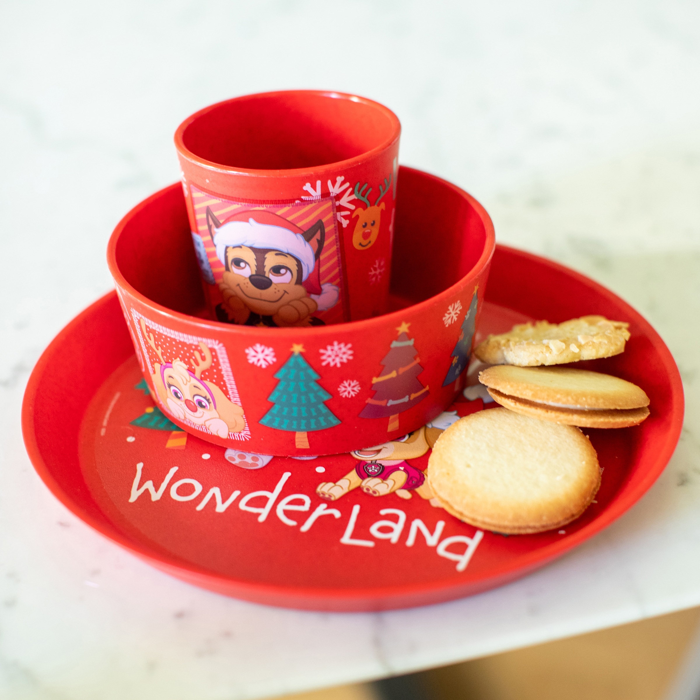 KOZIOL Kindergeschirr-Set "Kleiner Teller + Schale + Becher CONNECT PAW PAT günstig online kaufen