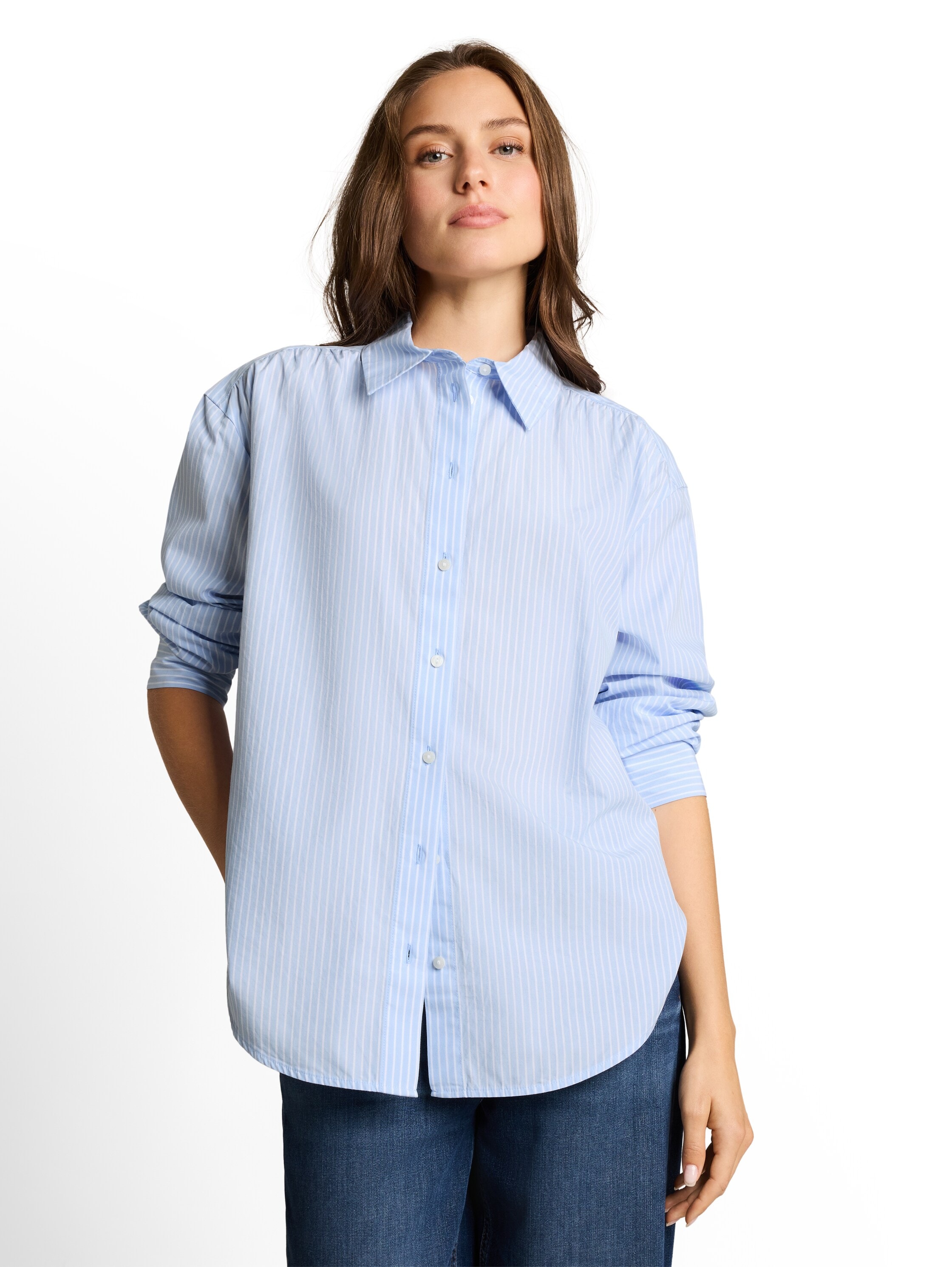 TOM TAILOR Hemdbluse "Loose" mit Manschetten