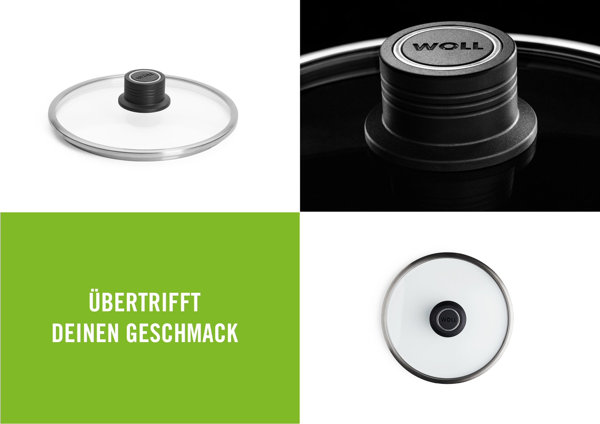 WOLL »WOLL Eco Logic Sicherheitsglasdeckel, rund« Hitzebeständig, Spülmaschinengeeignet, für Pfannen und Töpfe