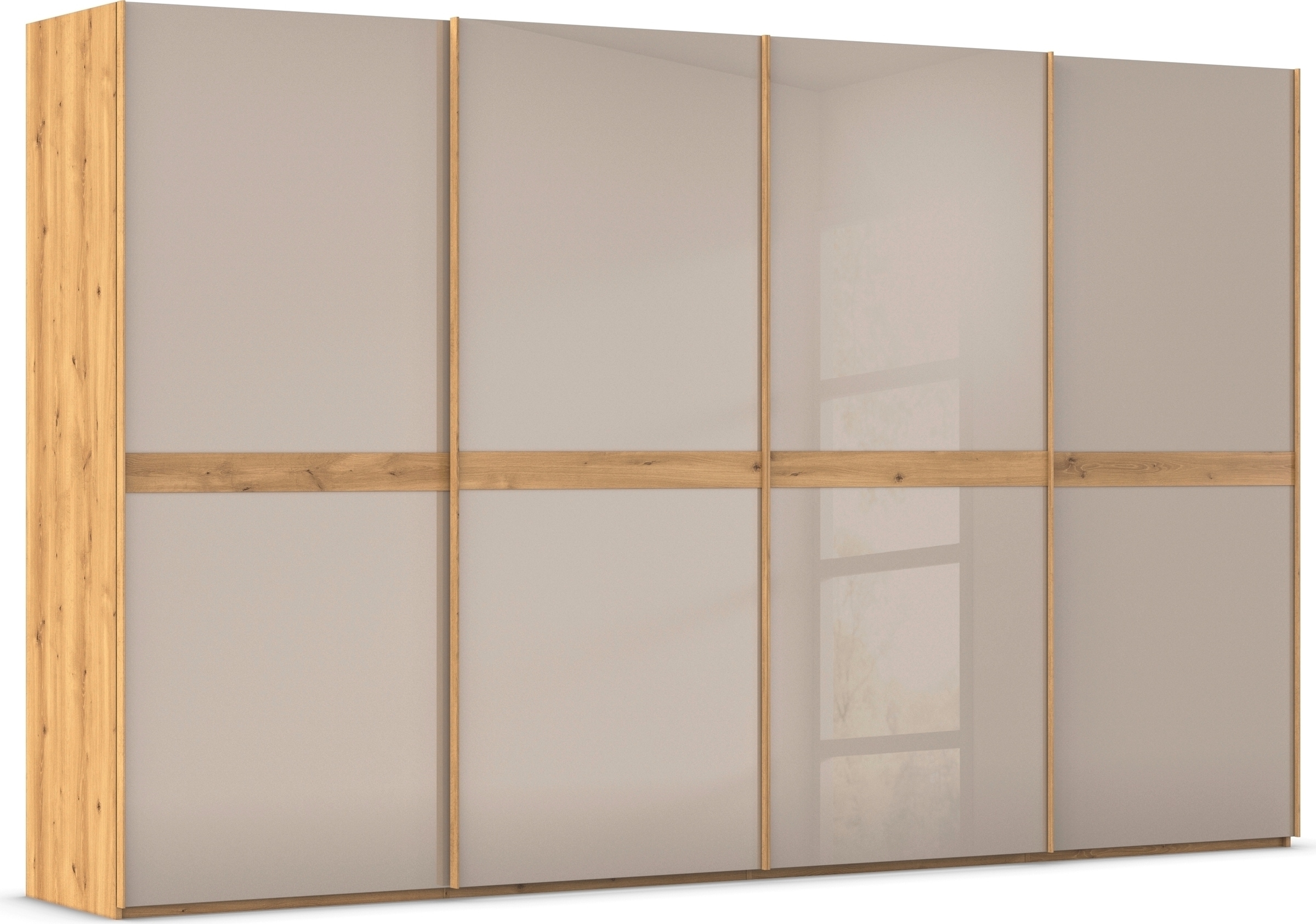 rauch "Kleiderschrank Schrank Garderobe Schlafzimmerschrank SCALE-LINE" edle Optik mit Bauchbinde in Korpusfarbe mit Glasfront MADE IN GERMANY