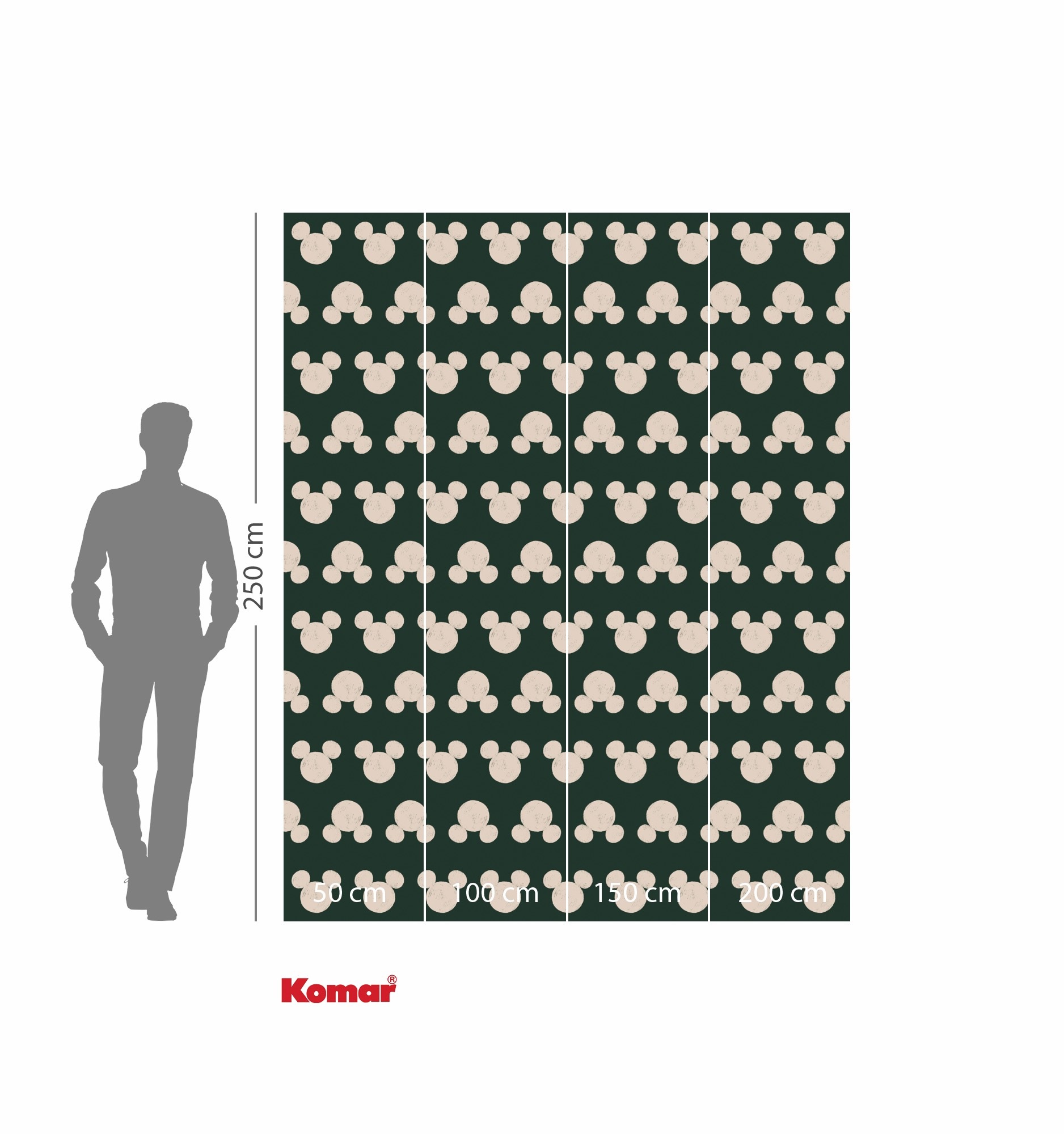 Komar Kindertapete »Disney Mickey Mouse Green Heads«, bedruckt